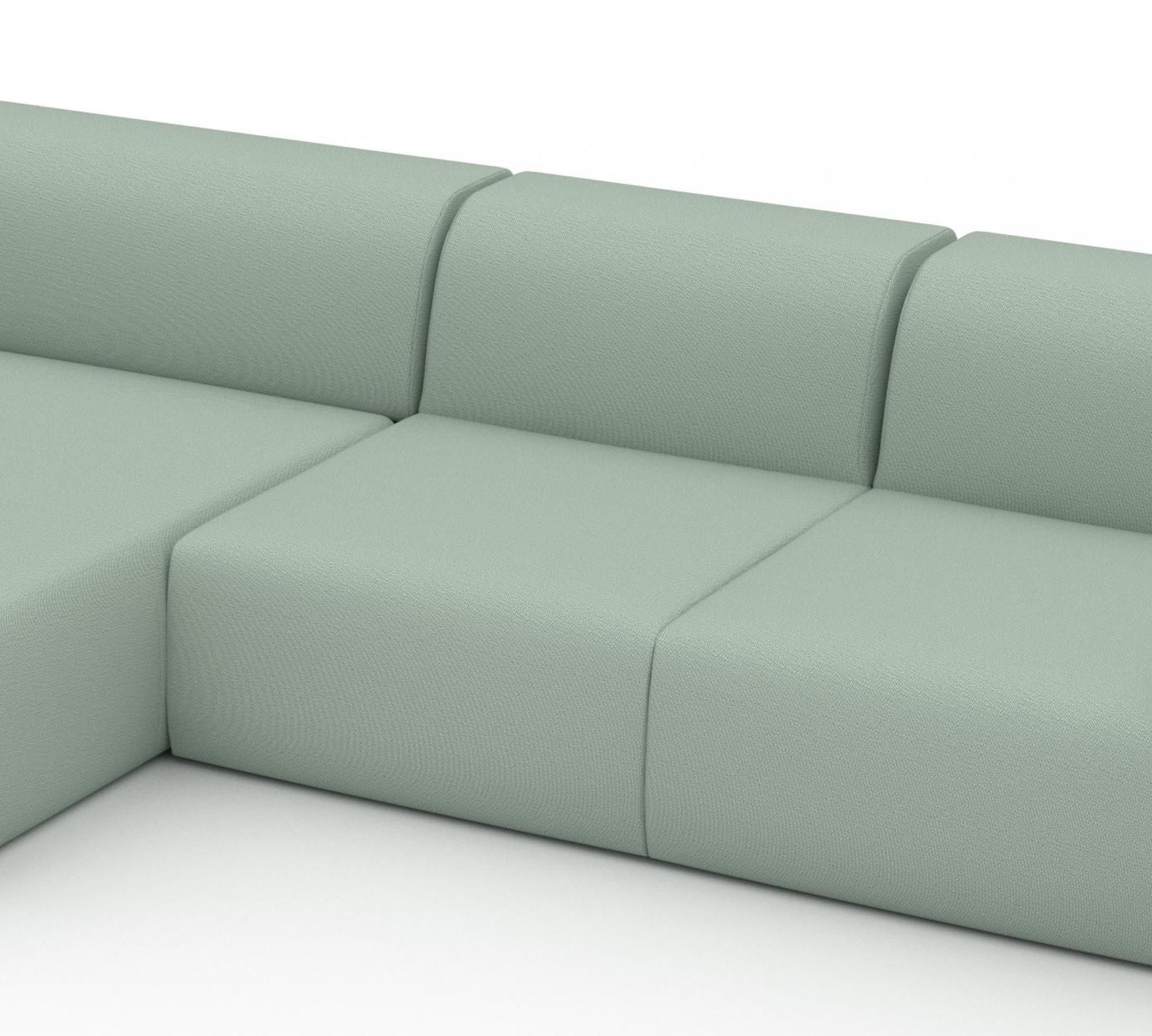 Minimalistisches Designer 3er Ecksofa Mintgrün