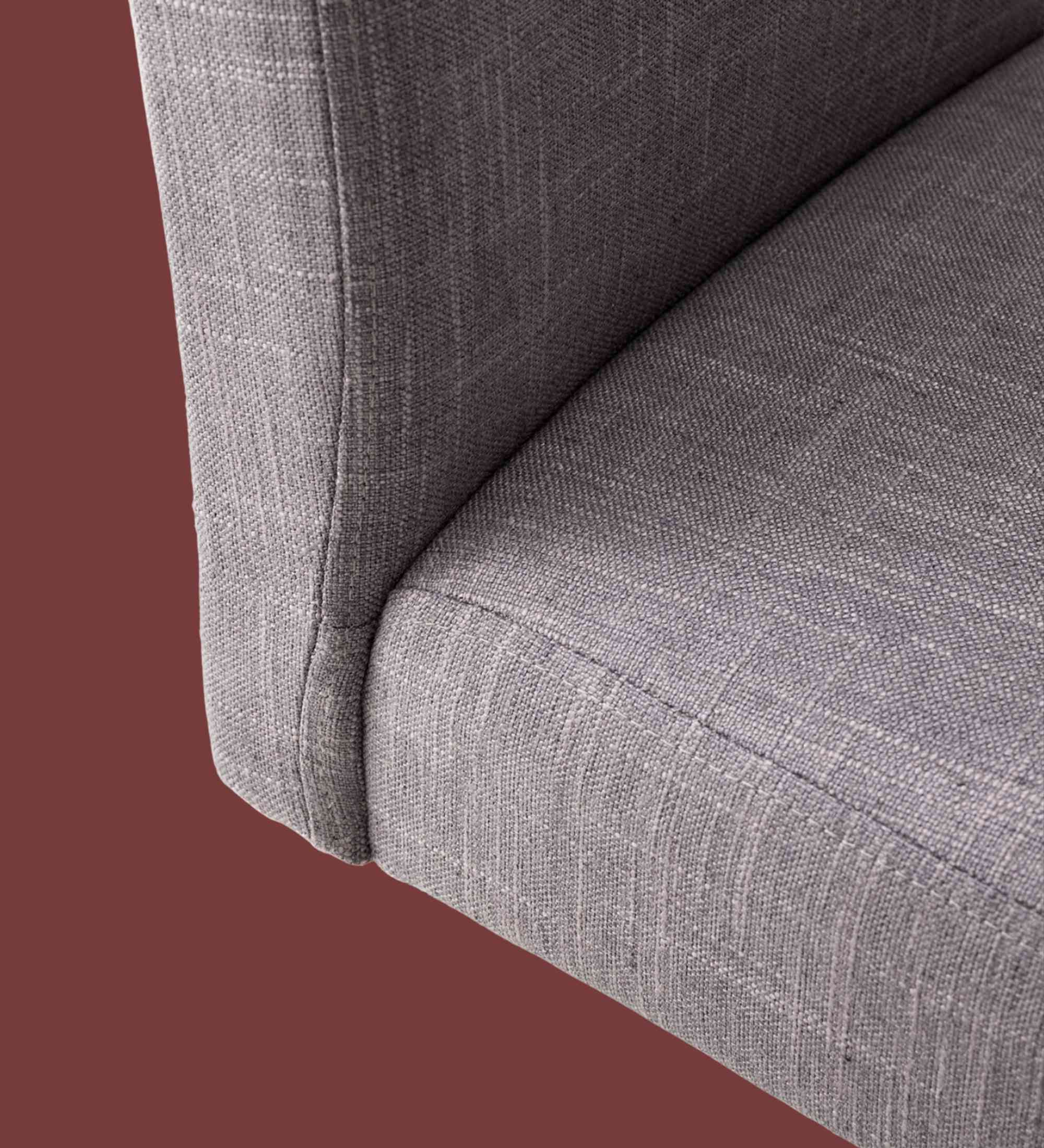 Upholstered chair Nella II linen fabric grey set of 2