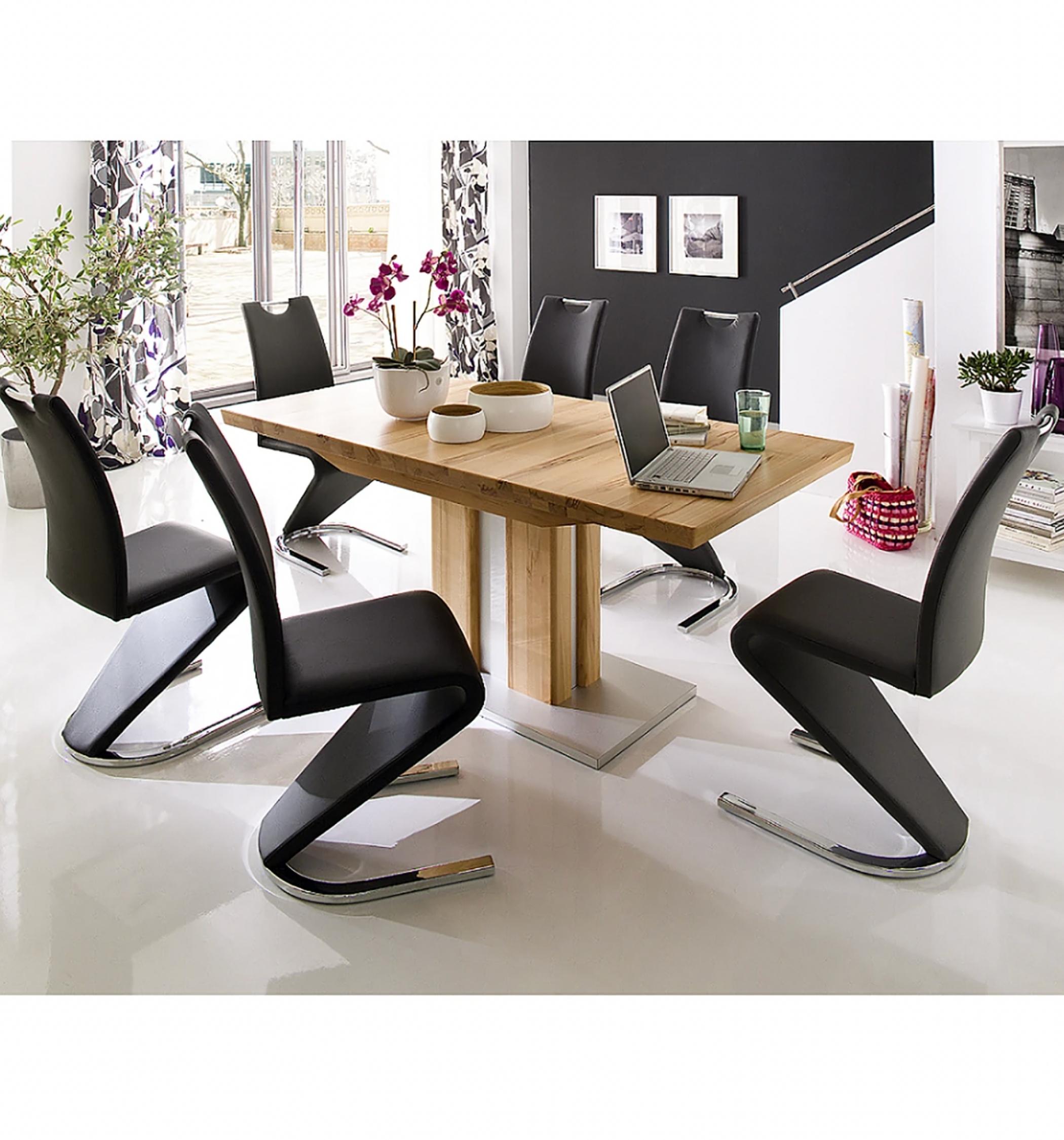 2x cantilever chairs with flat tube frame black