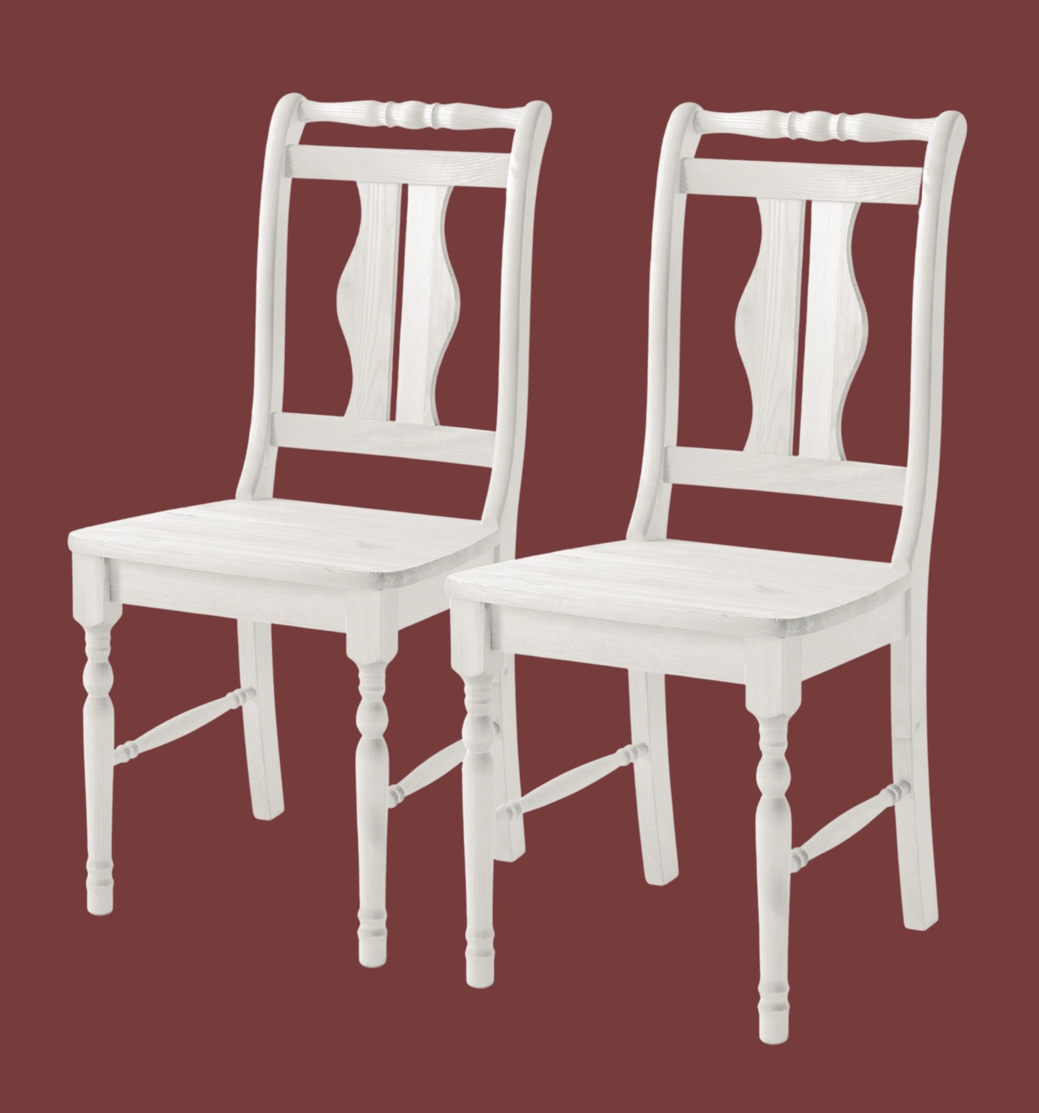 2x Stuhl Landhausstil Weiß