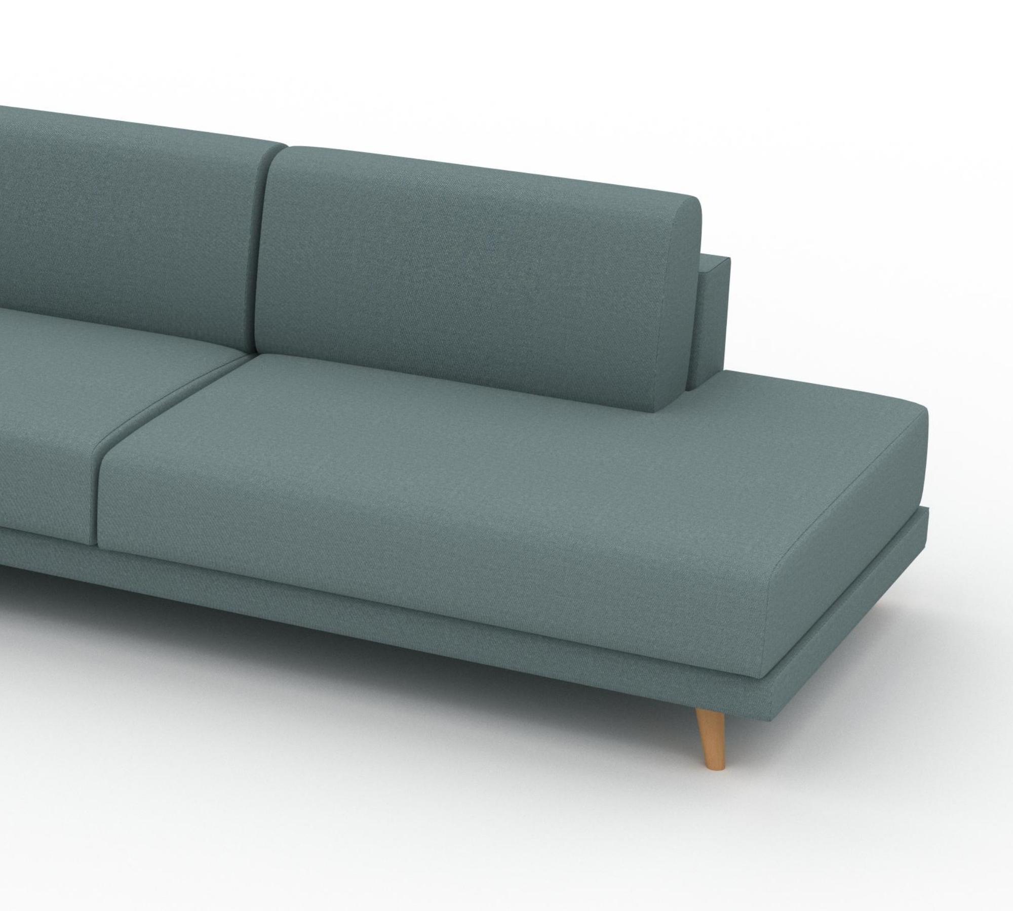 Ecksofa TYME im Scandi Style Récamiere Links Taubenblau