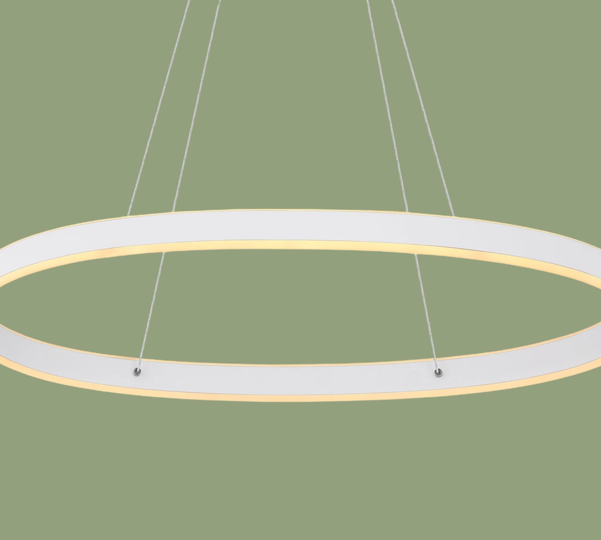 LED-Pendelleuchte Oval Weiß