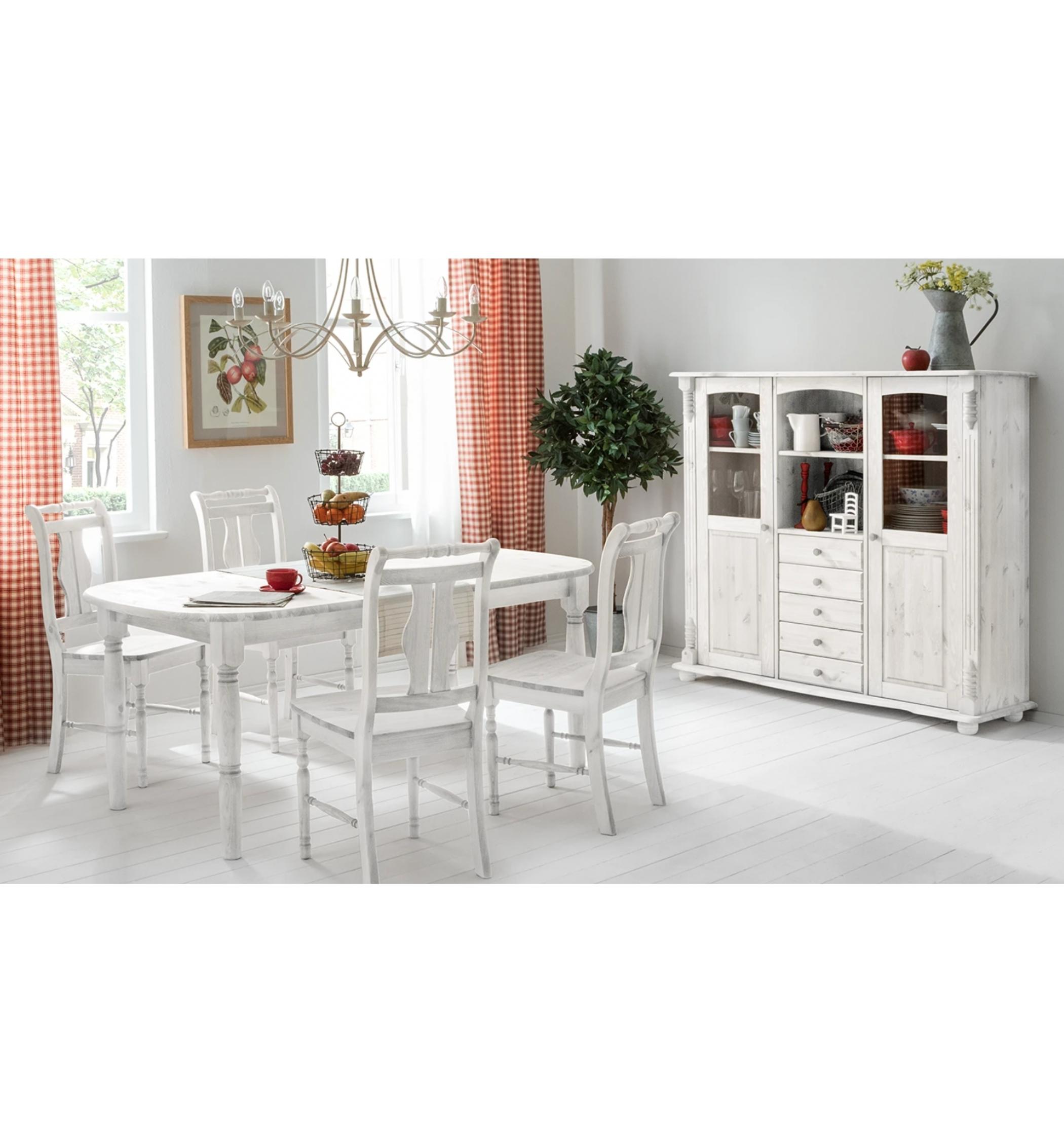 2x Stuhl Landhausstil Weiß