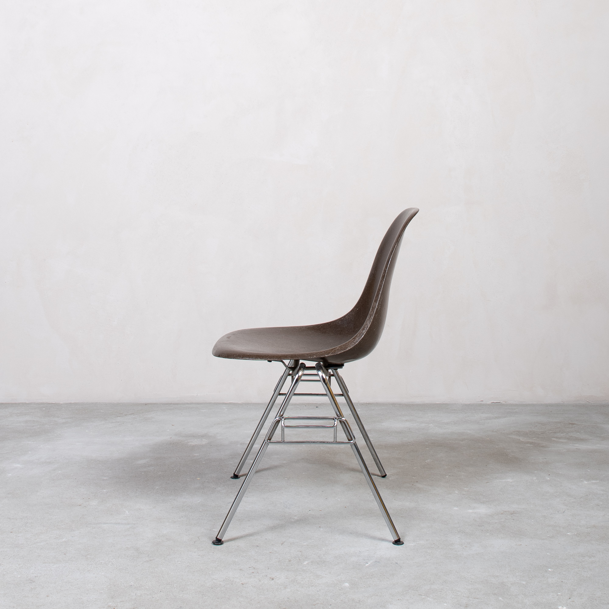 Eames Fiberglass Side Chair by Herman Miller Seal Brown