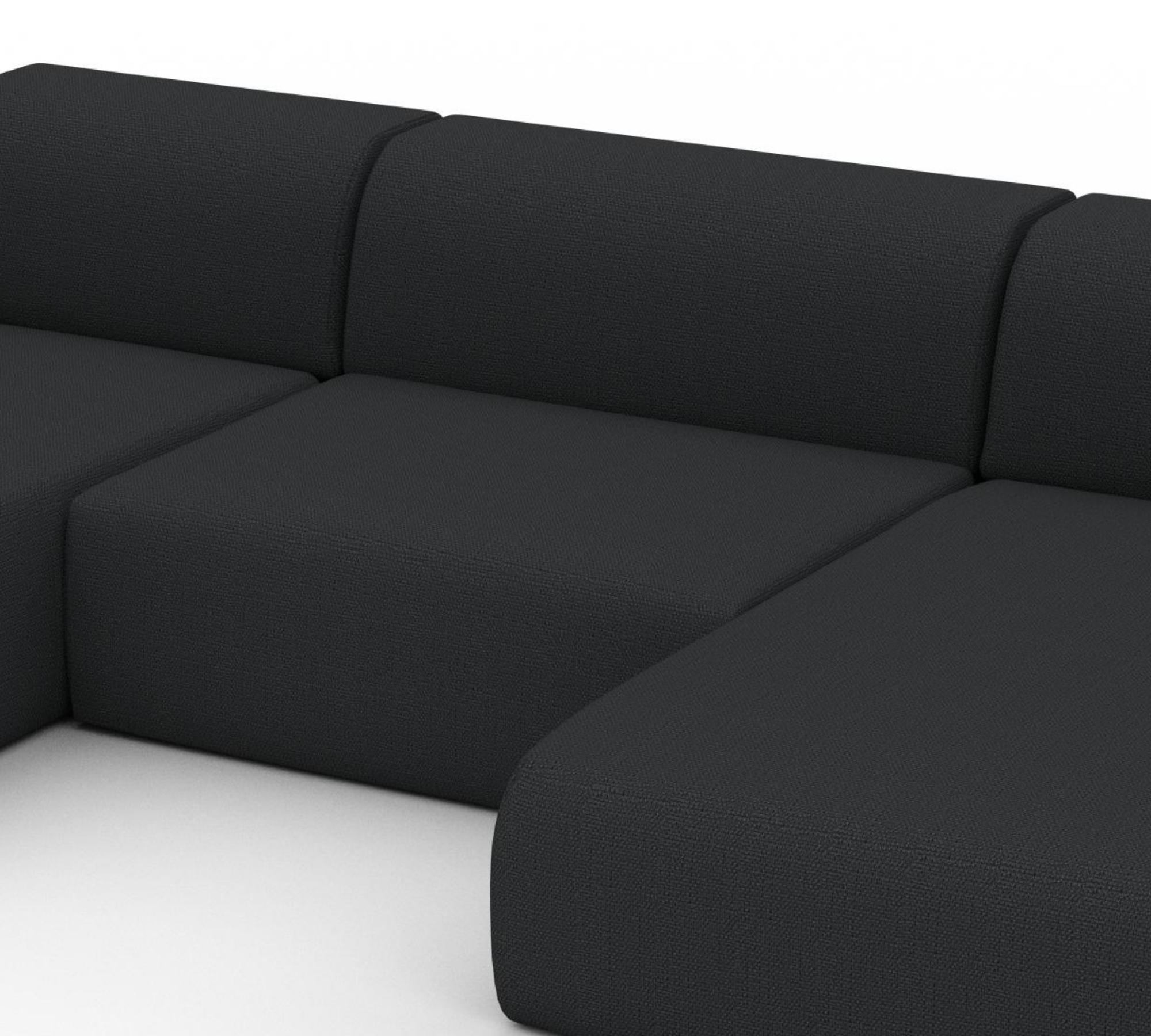Großes Sofa U-Form PYLLOW Nachtschwarz