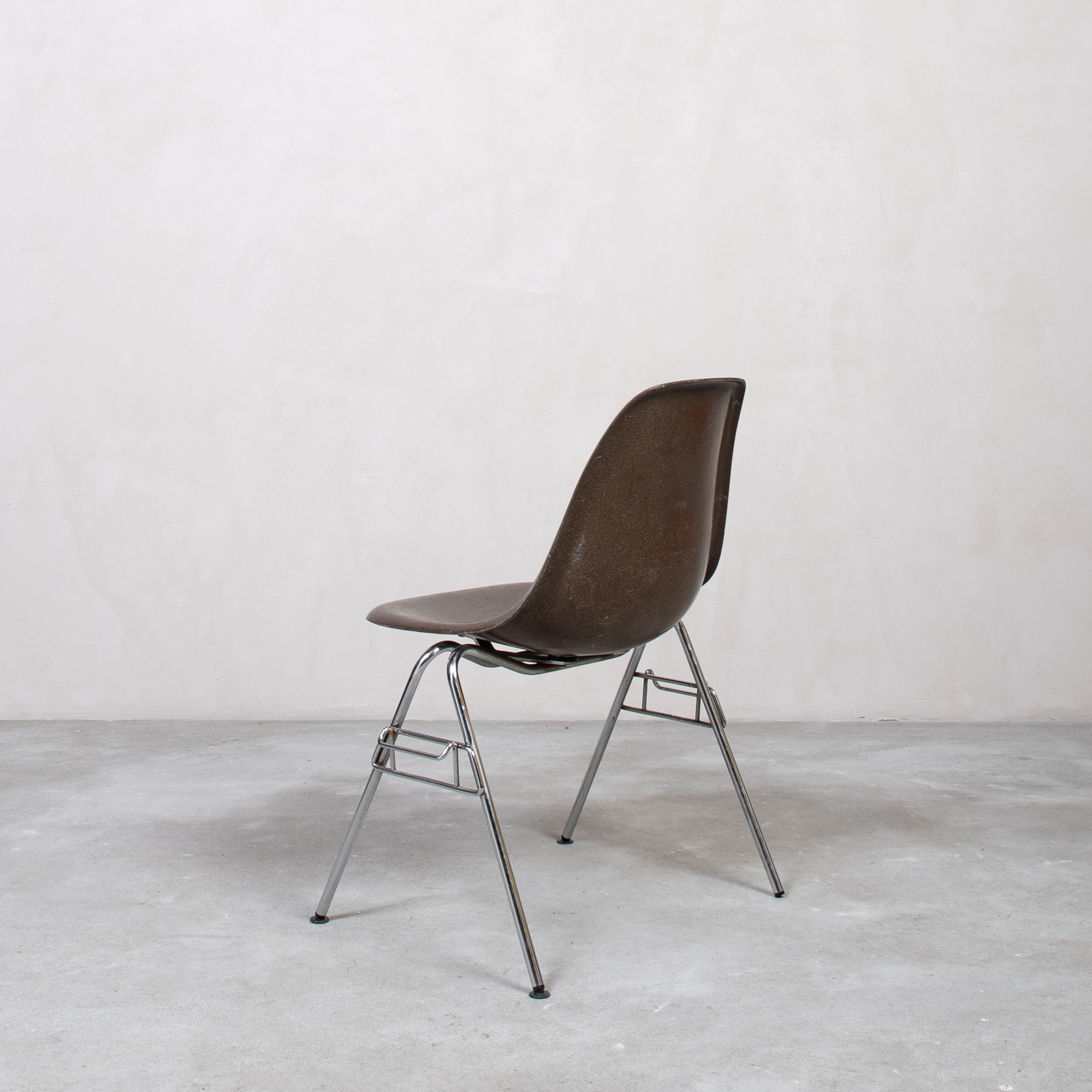 Eames Fiberglass Side Chair by Herman Miller Seal Brown