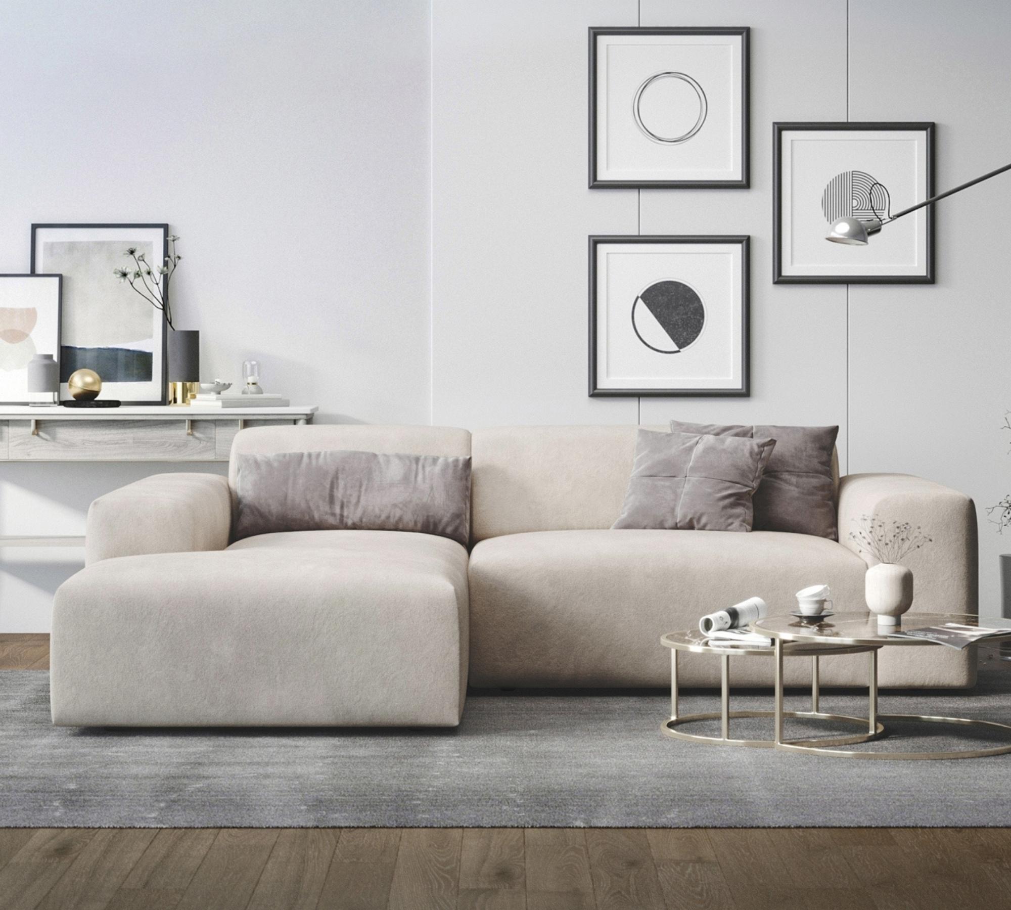 2-Sitzer Sofa Karen Récamiere Links Beige