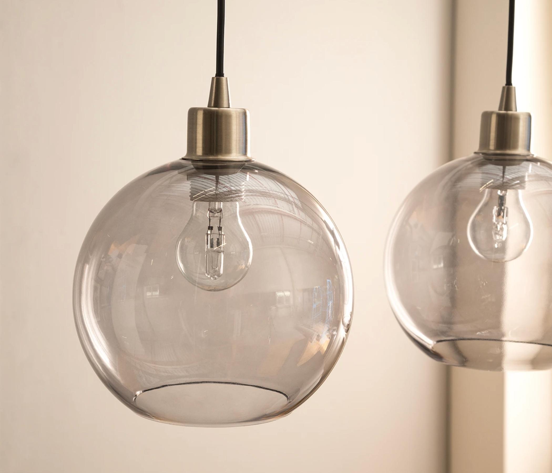 Pendant lamp Elven II Iron / Glass 3-lamp