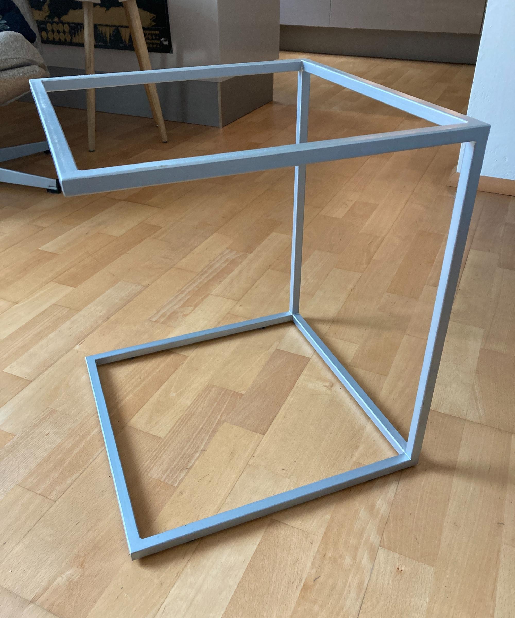 Beistelltisch Pizzo 40 aus Edellstahl und Holz Weiß