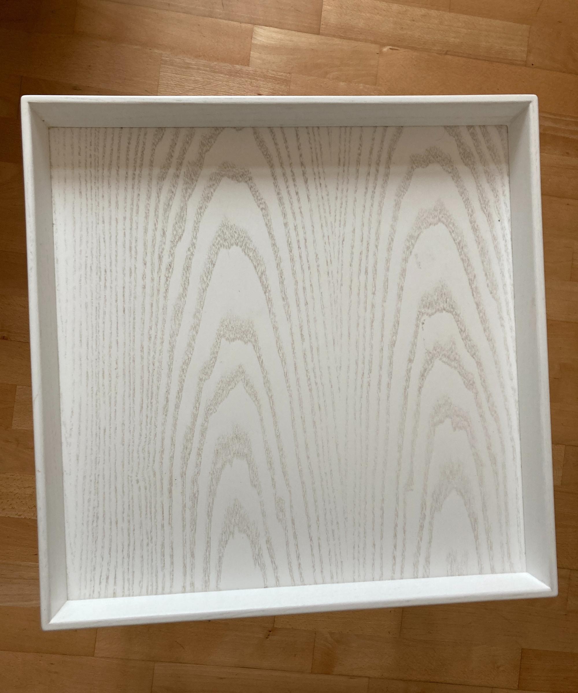 Beistelltisch Pizzo 40 aus Edellstahl und Holz Weiß
