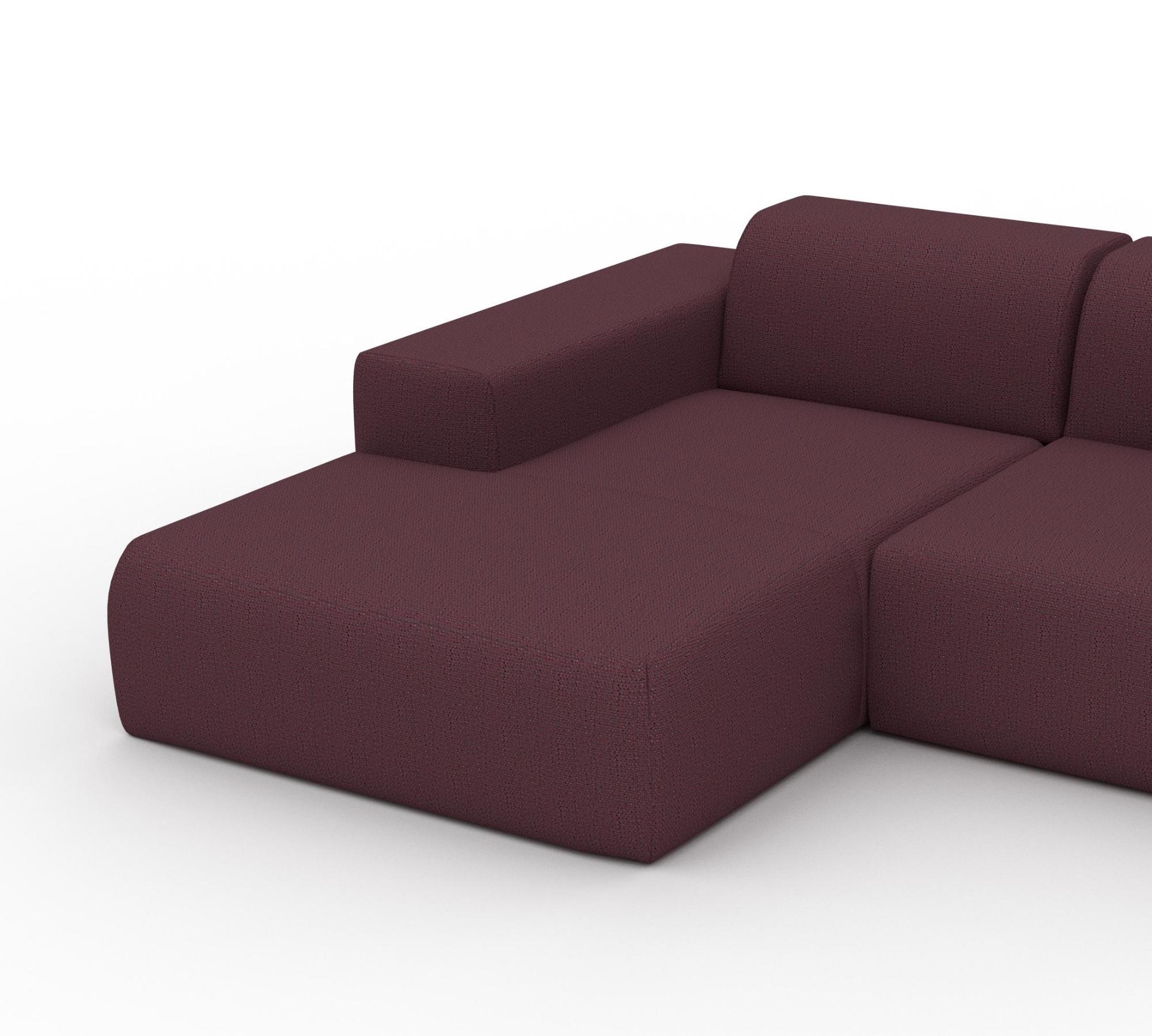 Pyllow 2-Sitzer Ecksofa Récamiere Links Brombeer