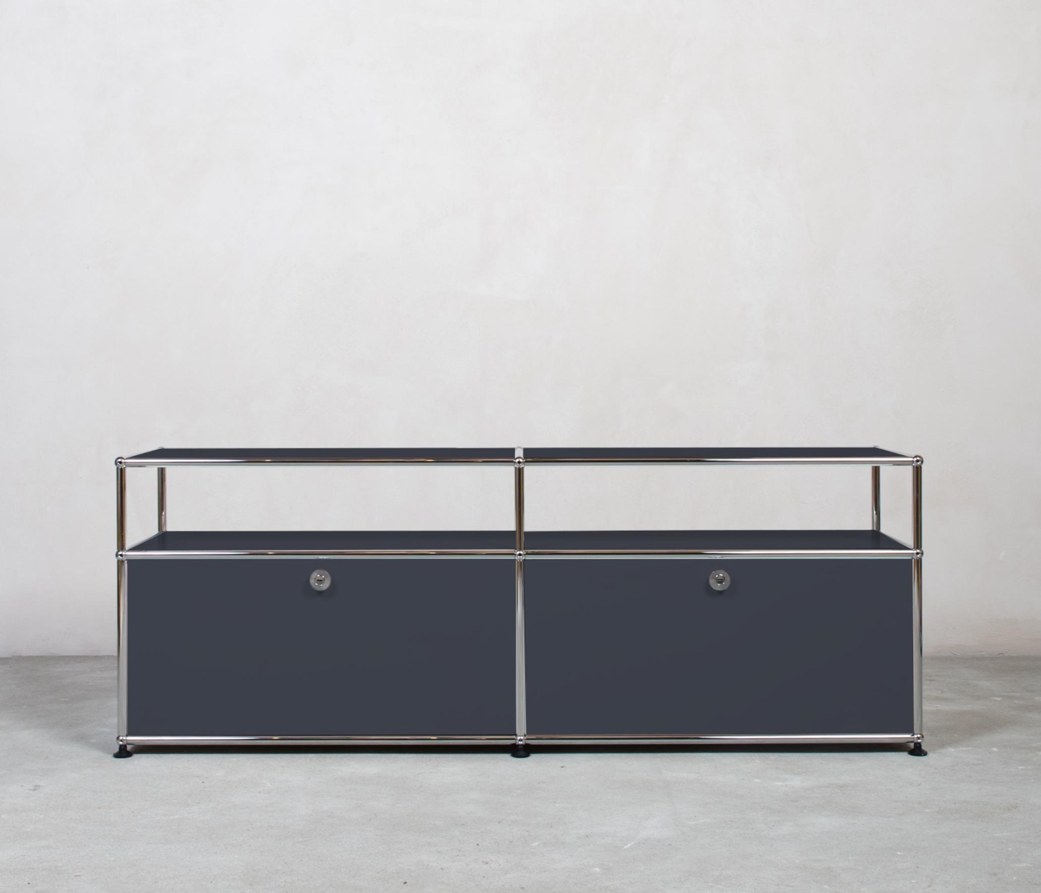 USM Haller Sideboard 2x1 Fächer Aufbau Anthrazitgrau