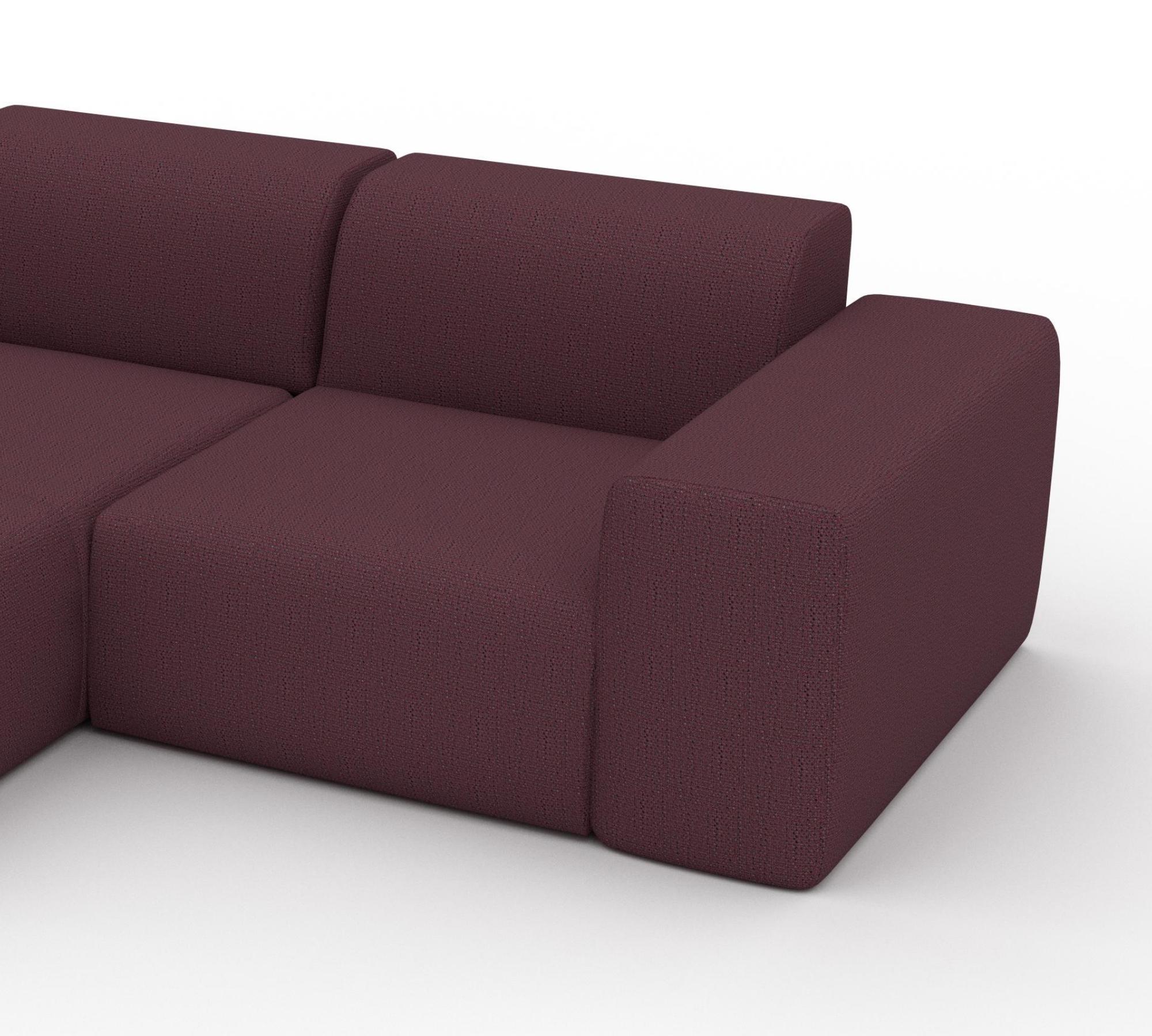 Pyllow 2-Sitzer Ecksofa Récamiere Links Brombeer