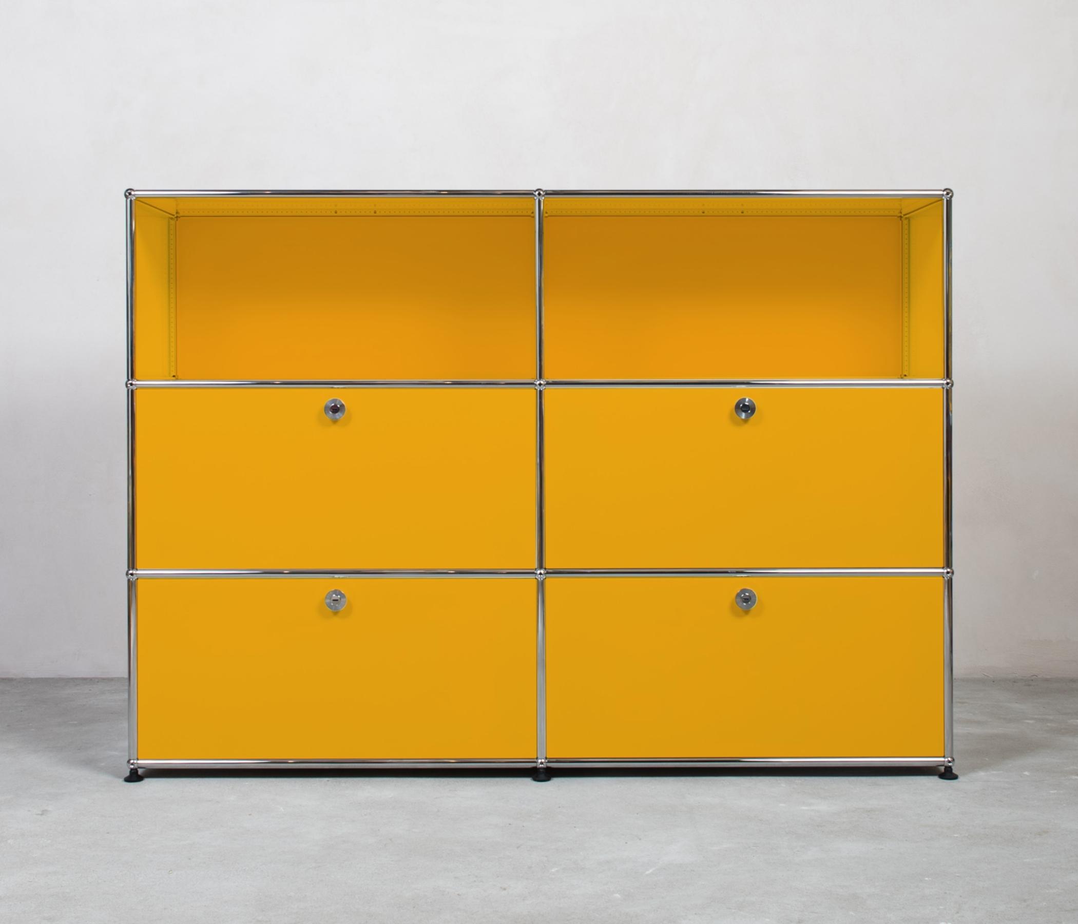 USM Haller Highboard 2x3 Fächer oben offen Goldgelb