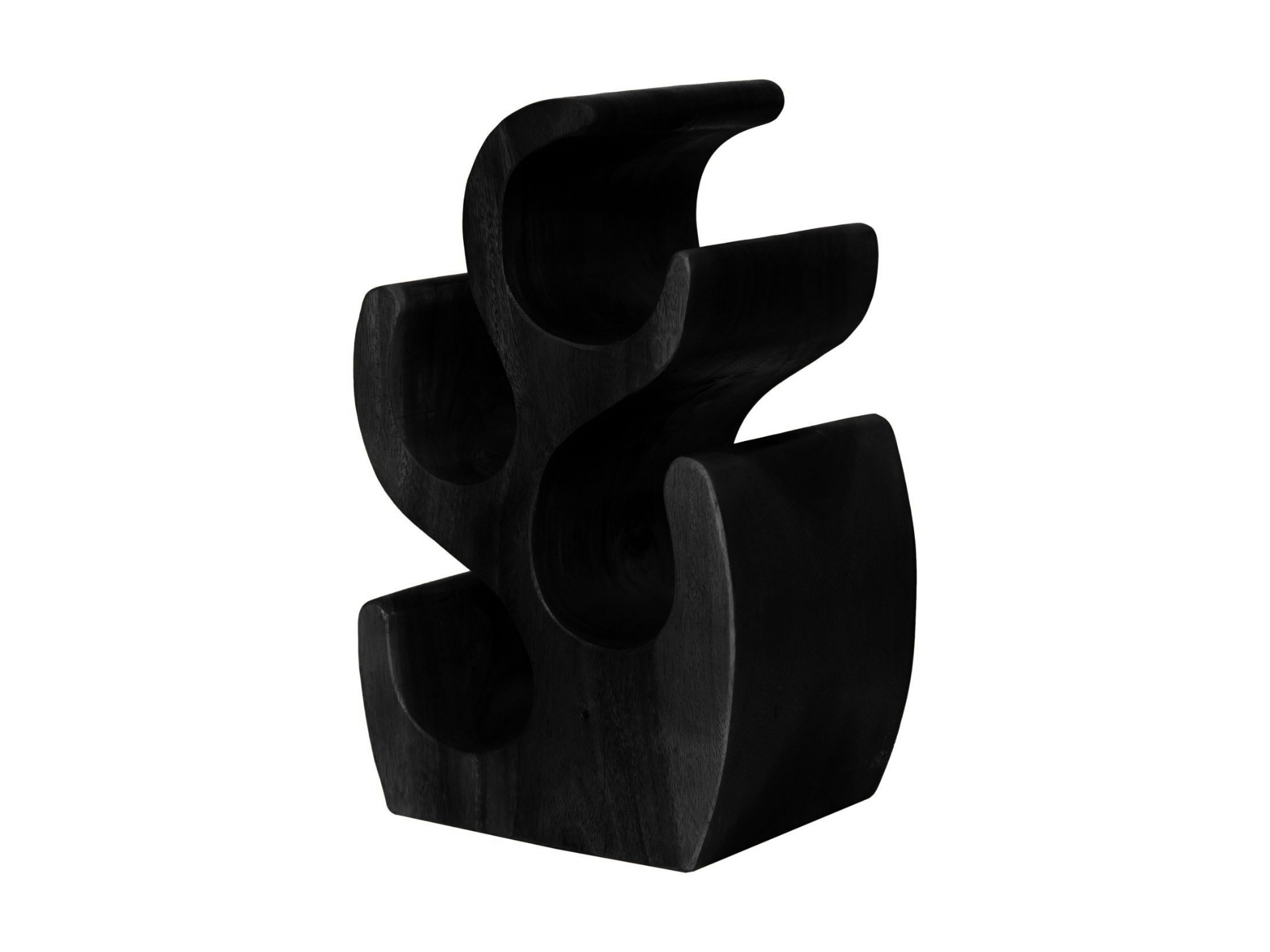 Stehendes Weinregal Holz Schwarz