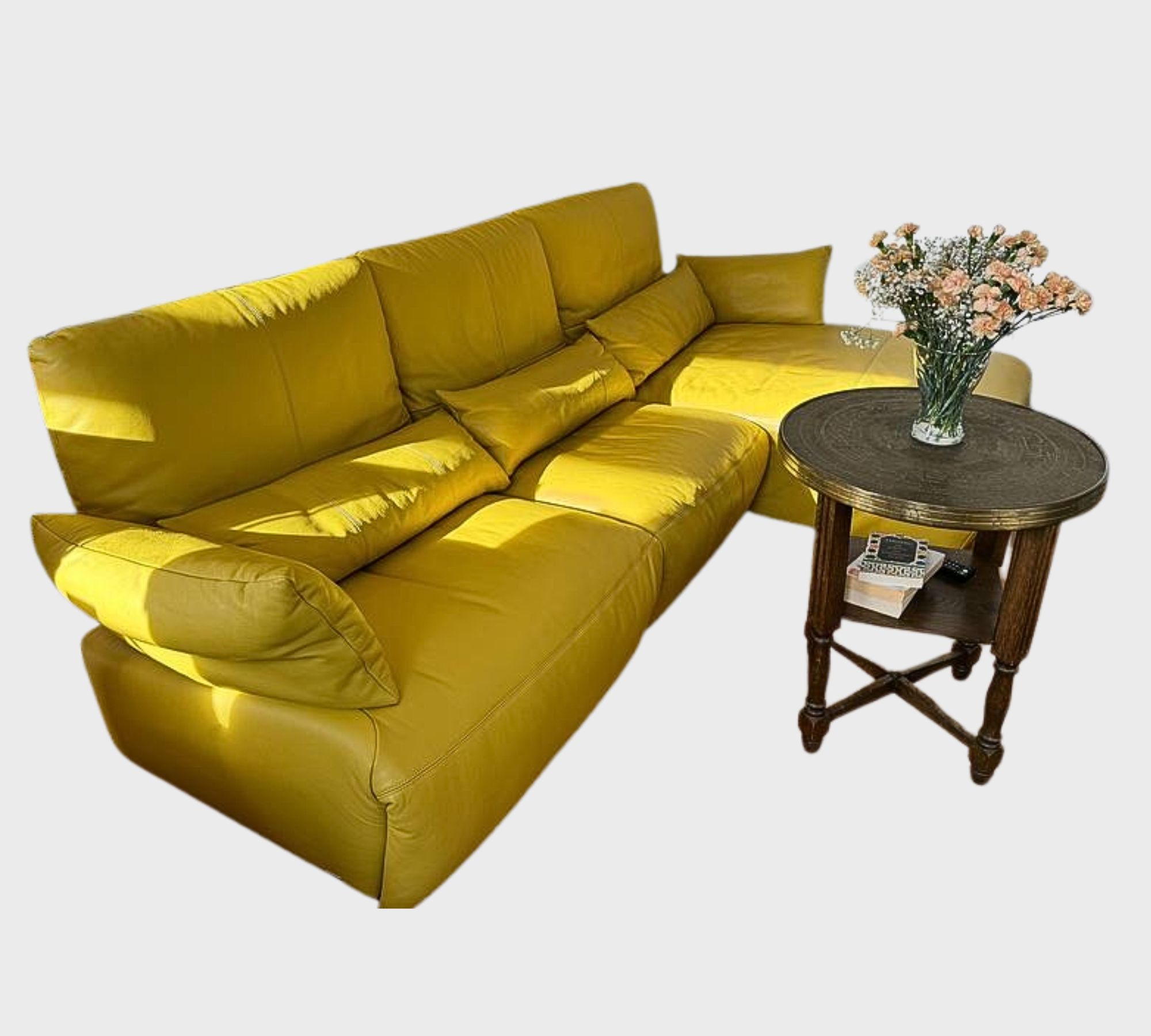 Easy Sofa 2,5-Sitzer Leder Senfgelb