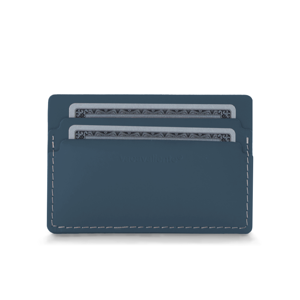 Kartenhalter 100% Recyceltes Leder Petrol