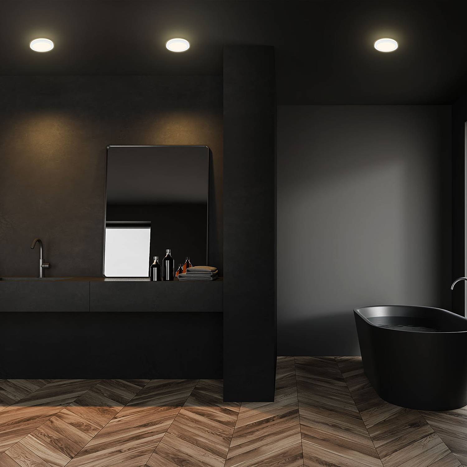3x LED-Einbauleuchte Sleek Weiß