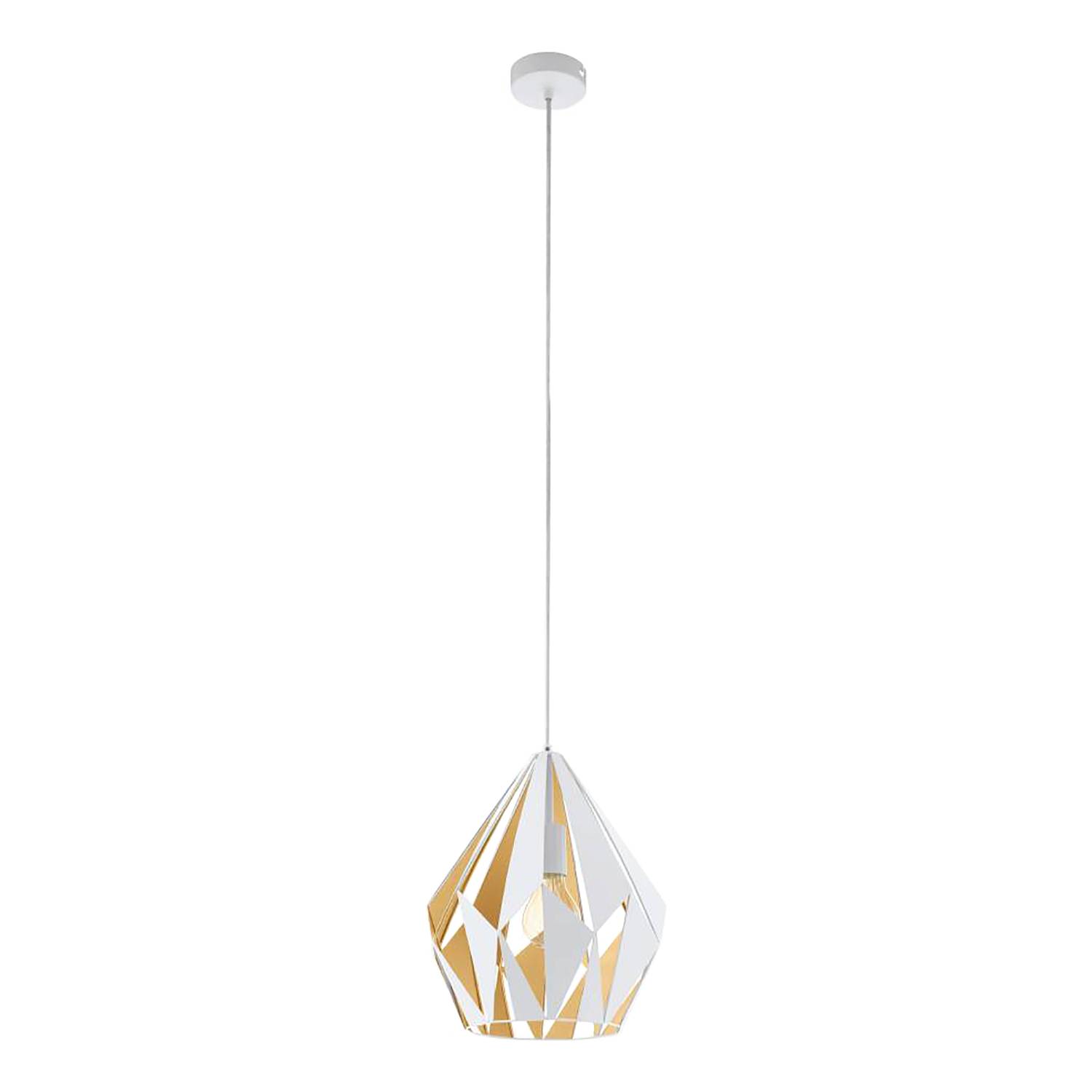 Pendelleuchte Carlton I Stahl Weiß Gold Durchmesser: 31 cm