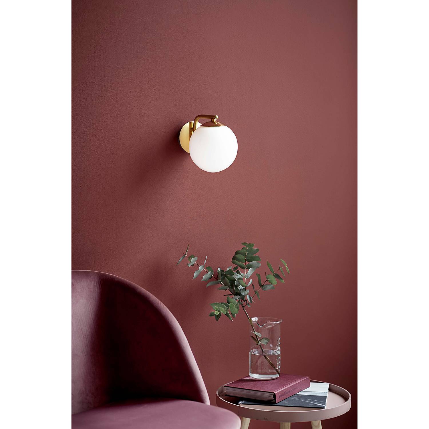 Wandleuchte Grant Glas / Stahl 1-flammig Gold