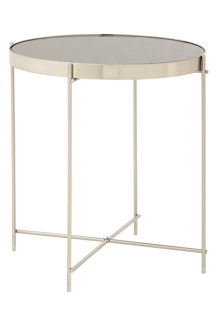 Allure Round Side Table Metal Grey 43cm