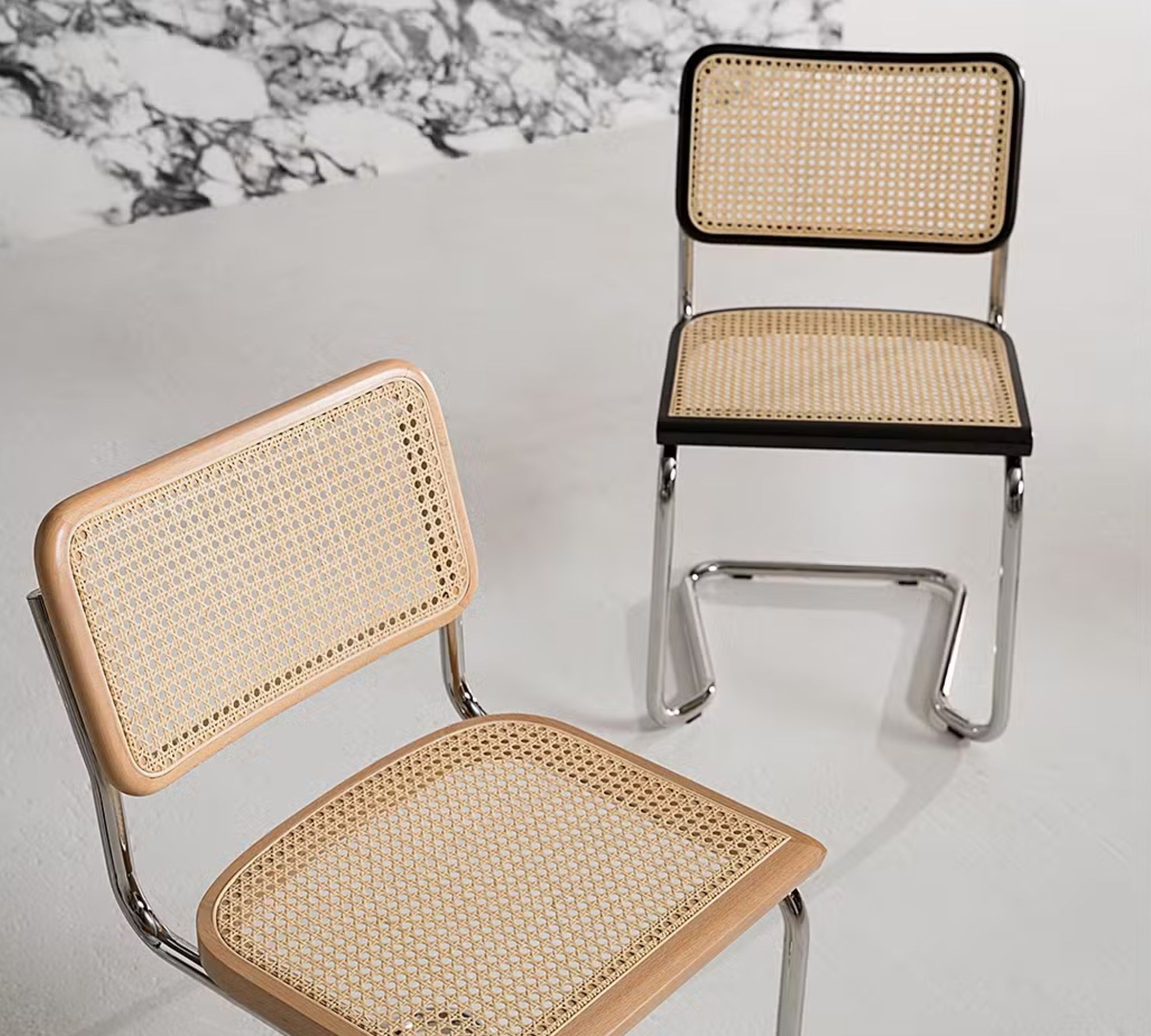 2x Freischwinger Buche Chrom Glänzend