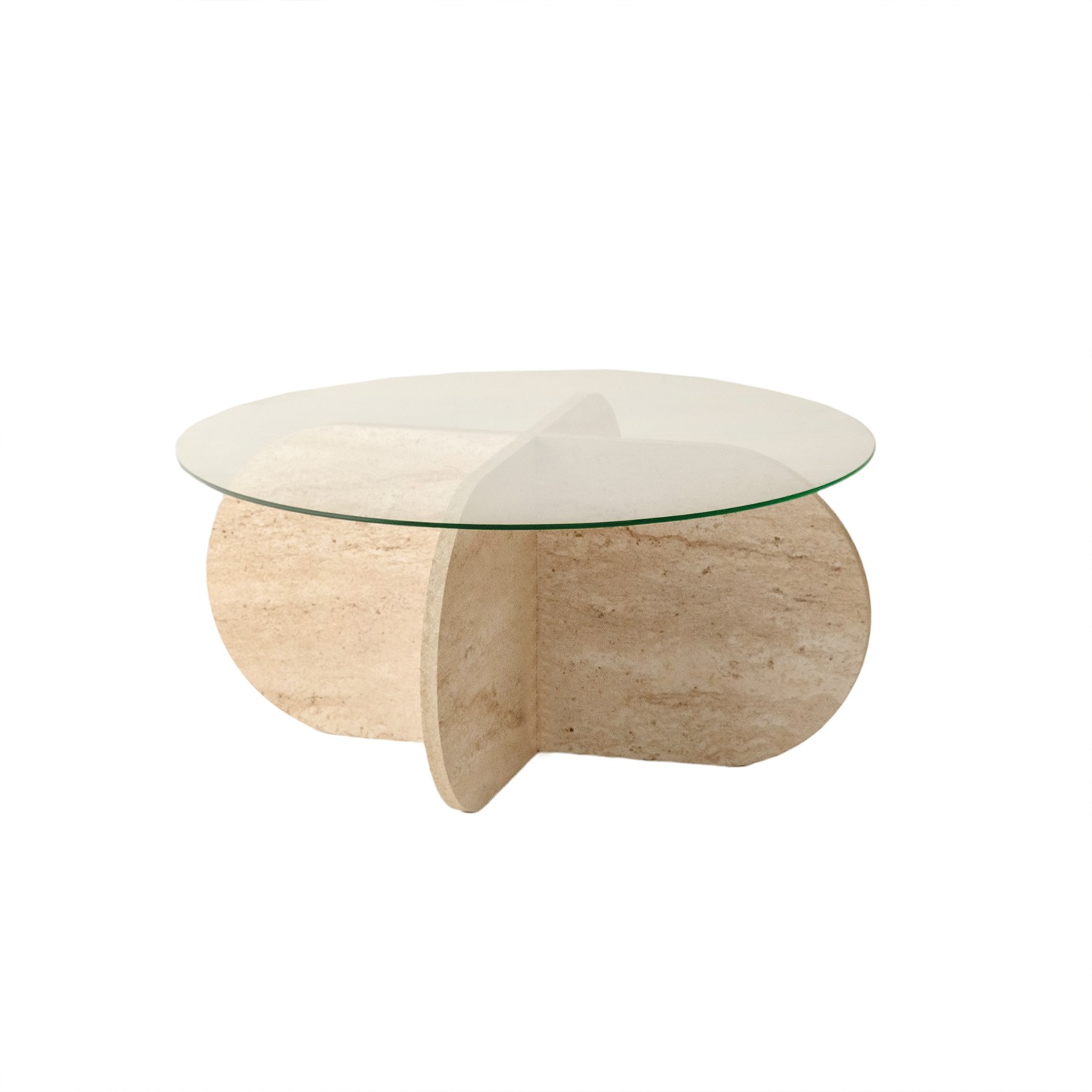 Bubble Couchtisch Sicherheitsglas Steinoptik Ø 75cm