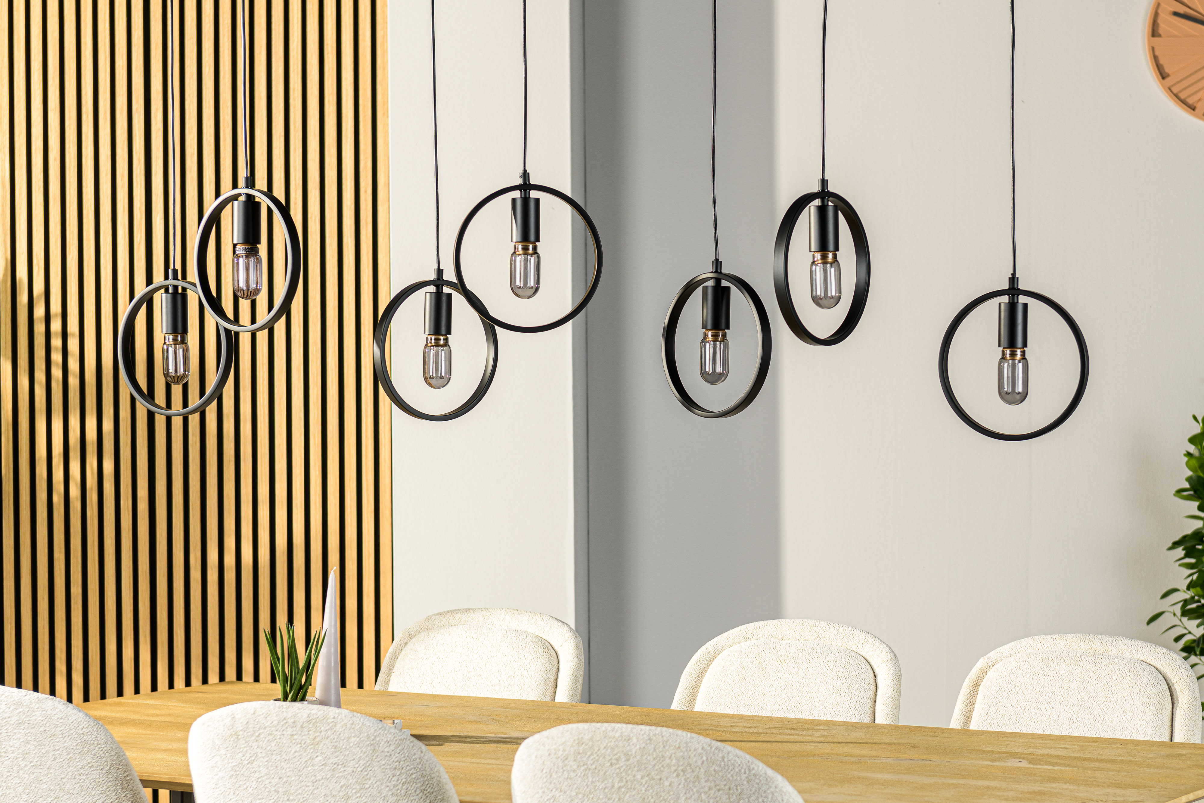 Pendant lamp 7-bulb Metal Black