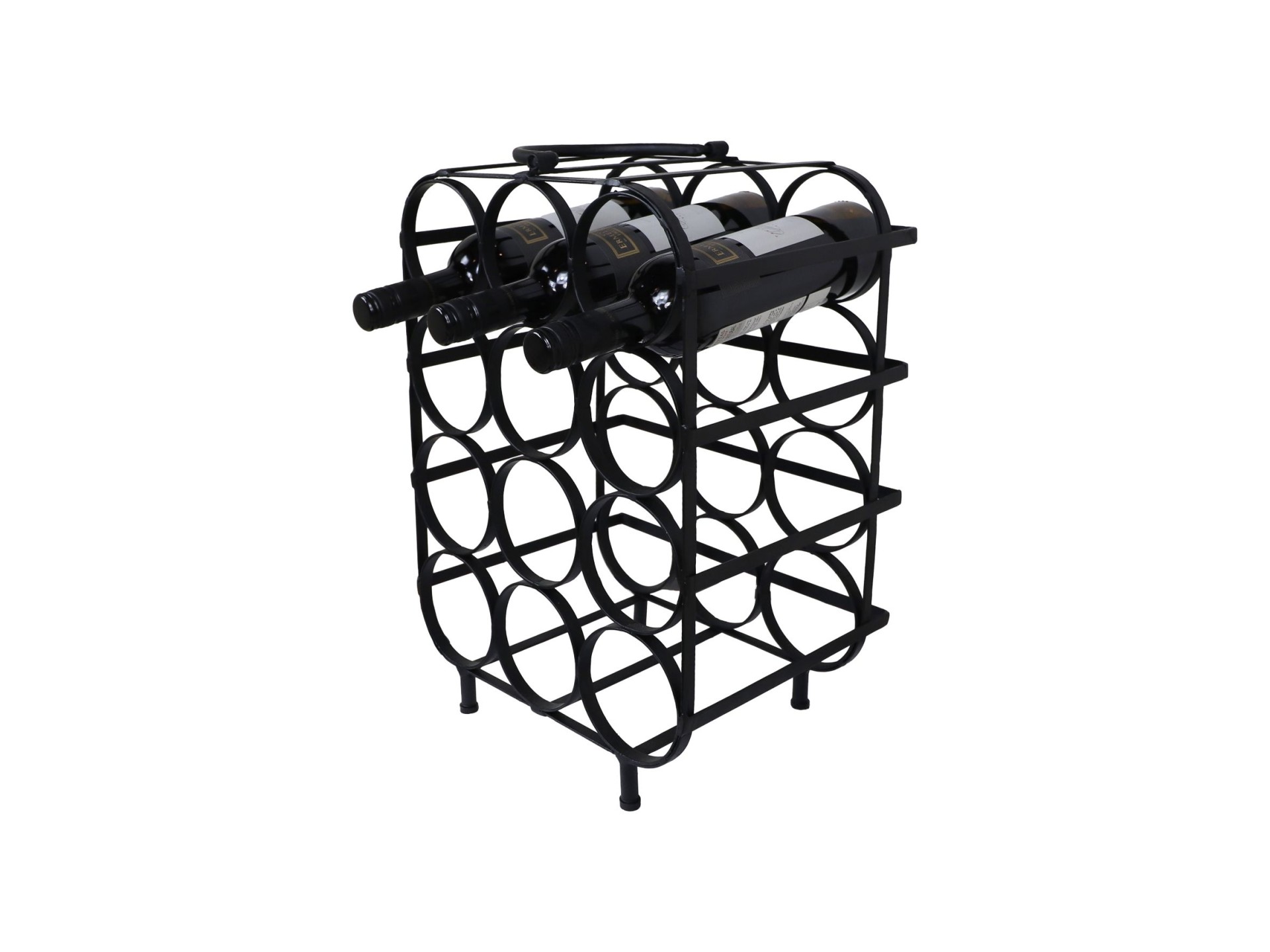 Stehendes Weinregal Metall Schwarz