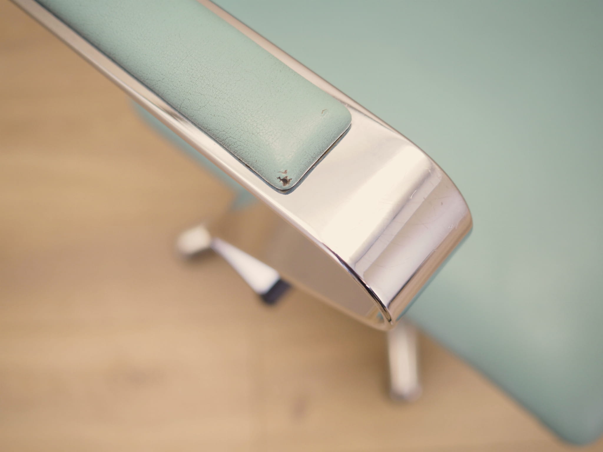 Barber chair Leather Blue 1980s