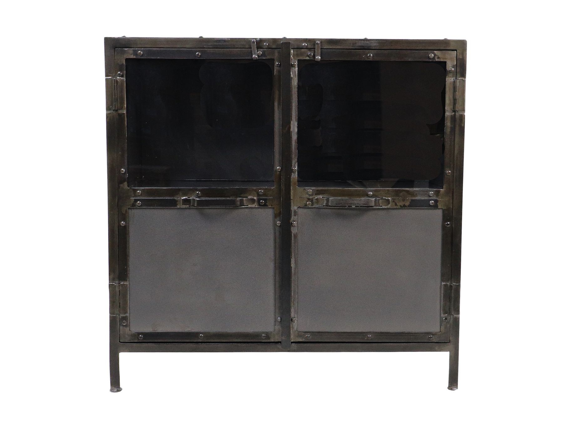 Brooklyn Schrank mit 2 Türen Metall Glas