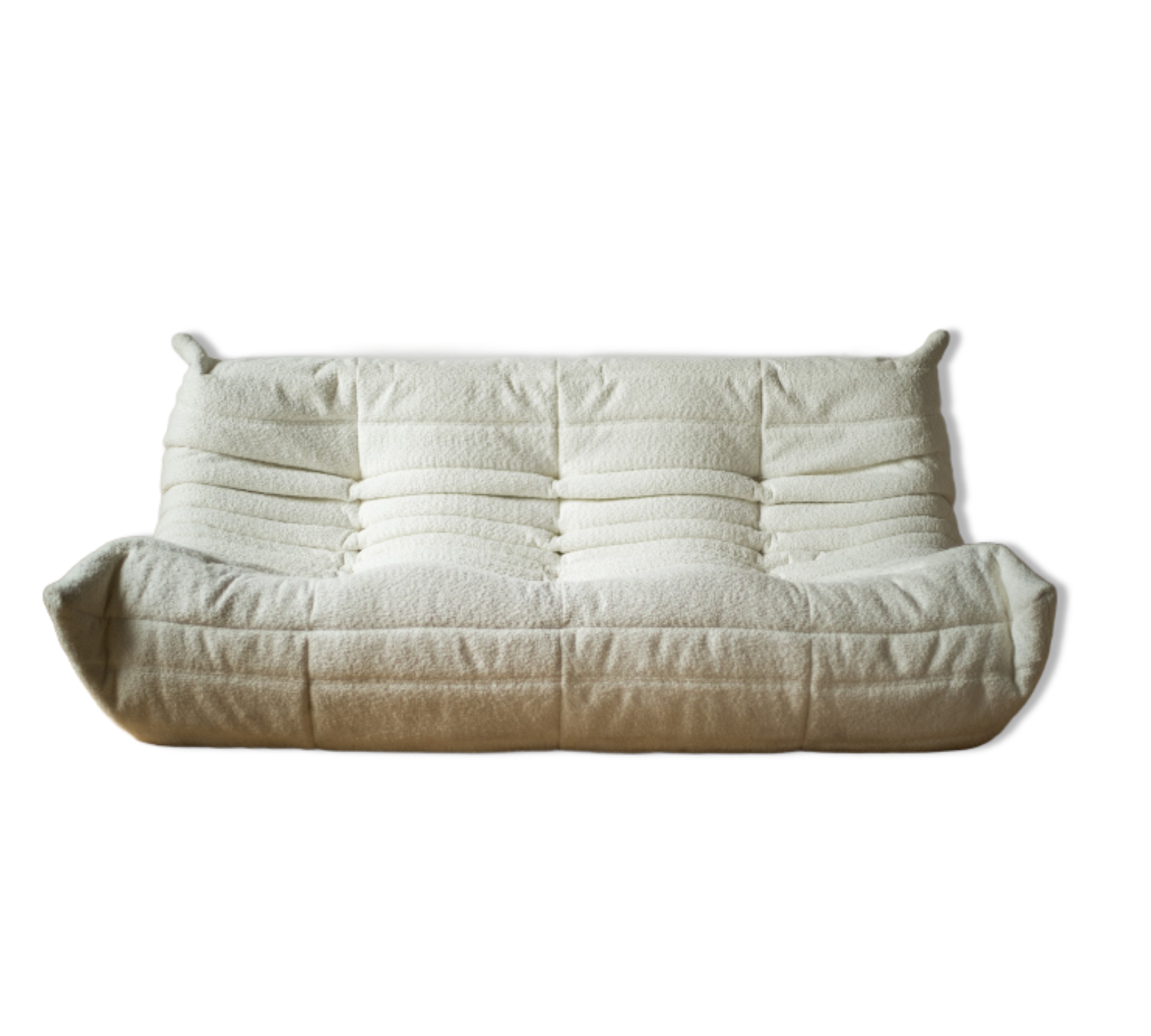 Togo Sofa 3-Sitzer Bouclé Weiß