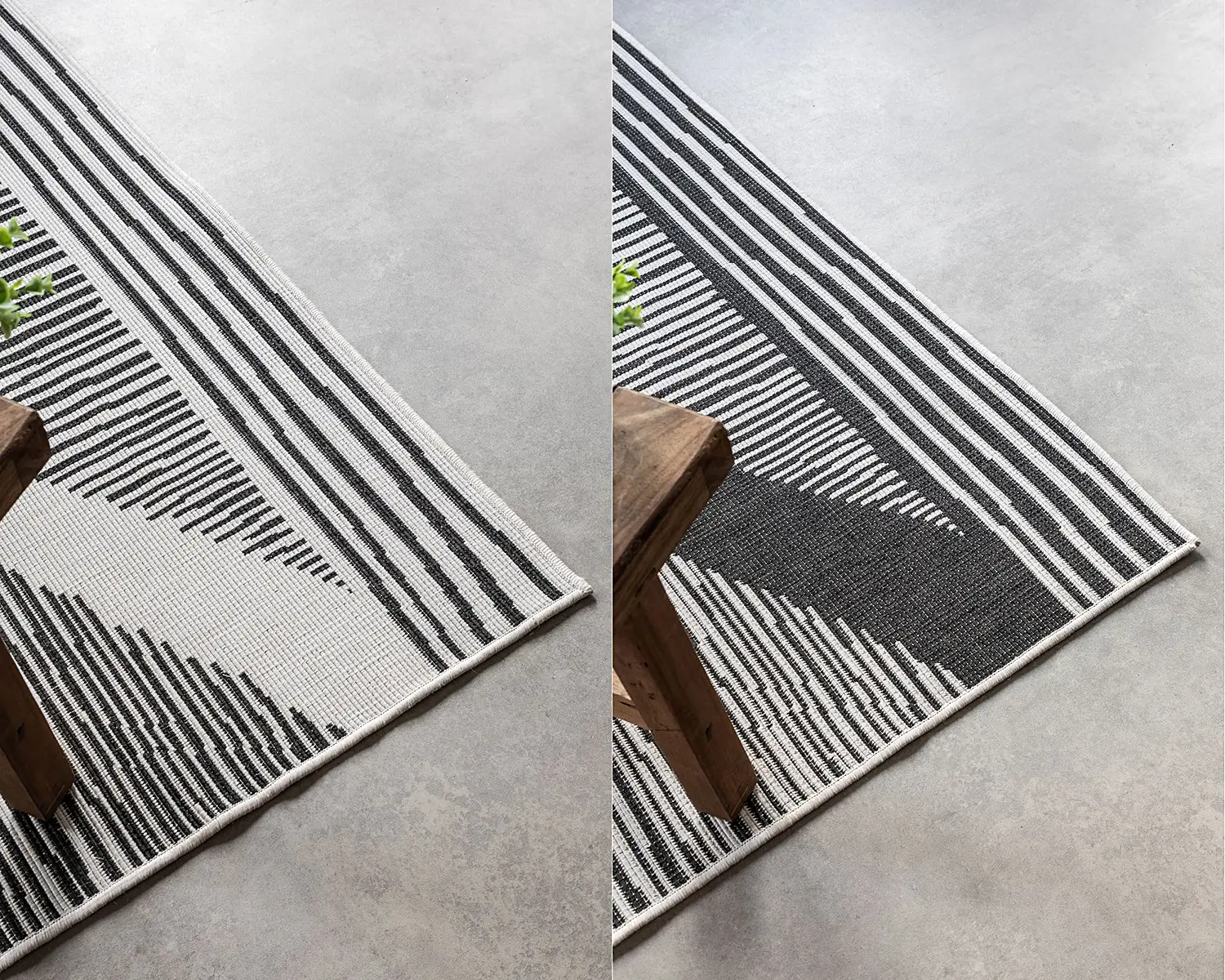 Rhombus In-/Outdoor-Teppich Schwarz