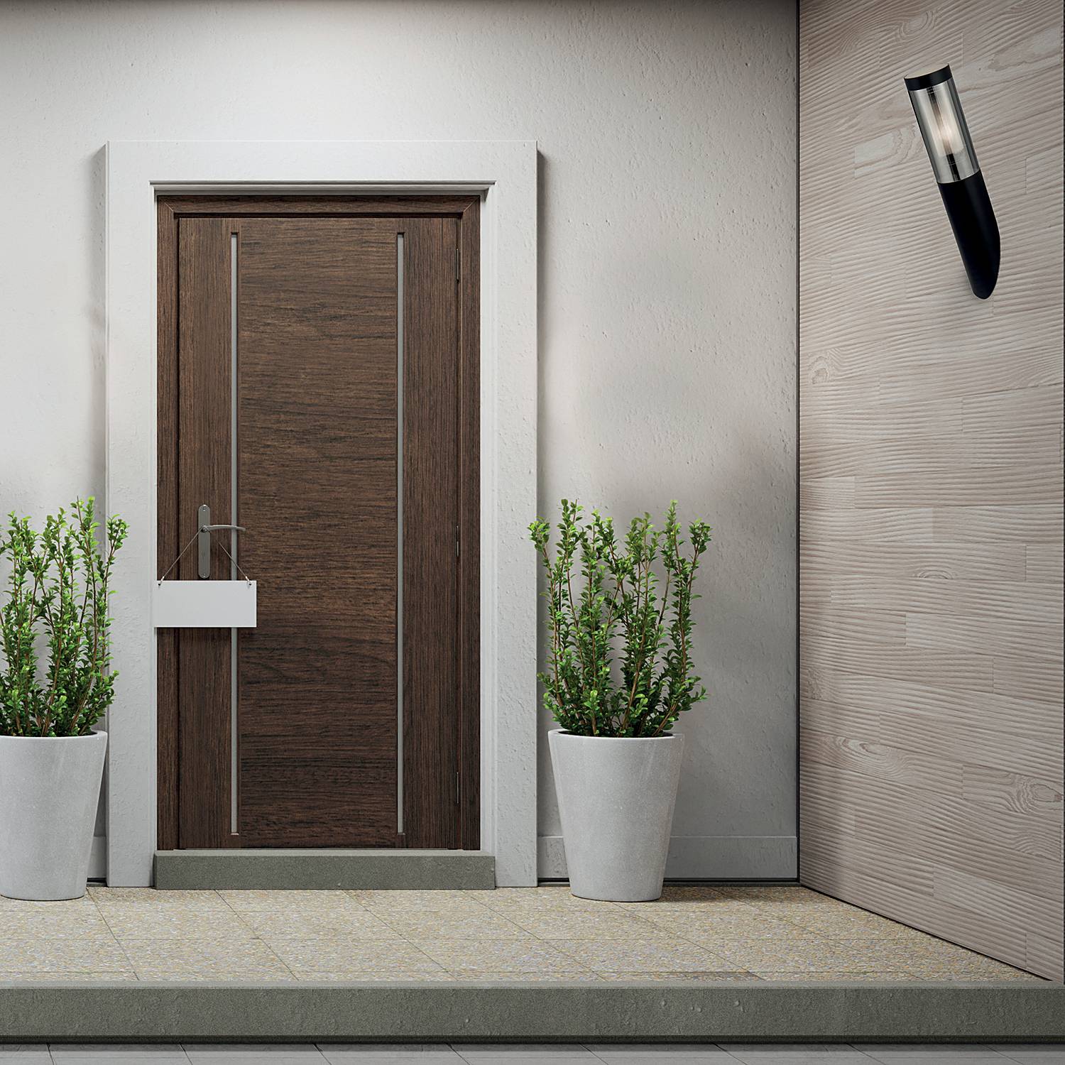 Wall lamp stainless steel black