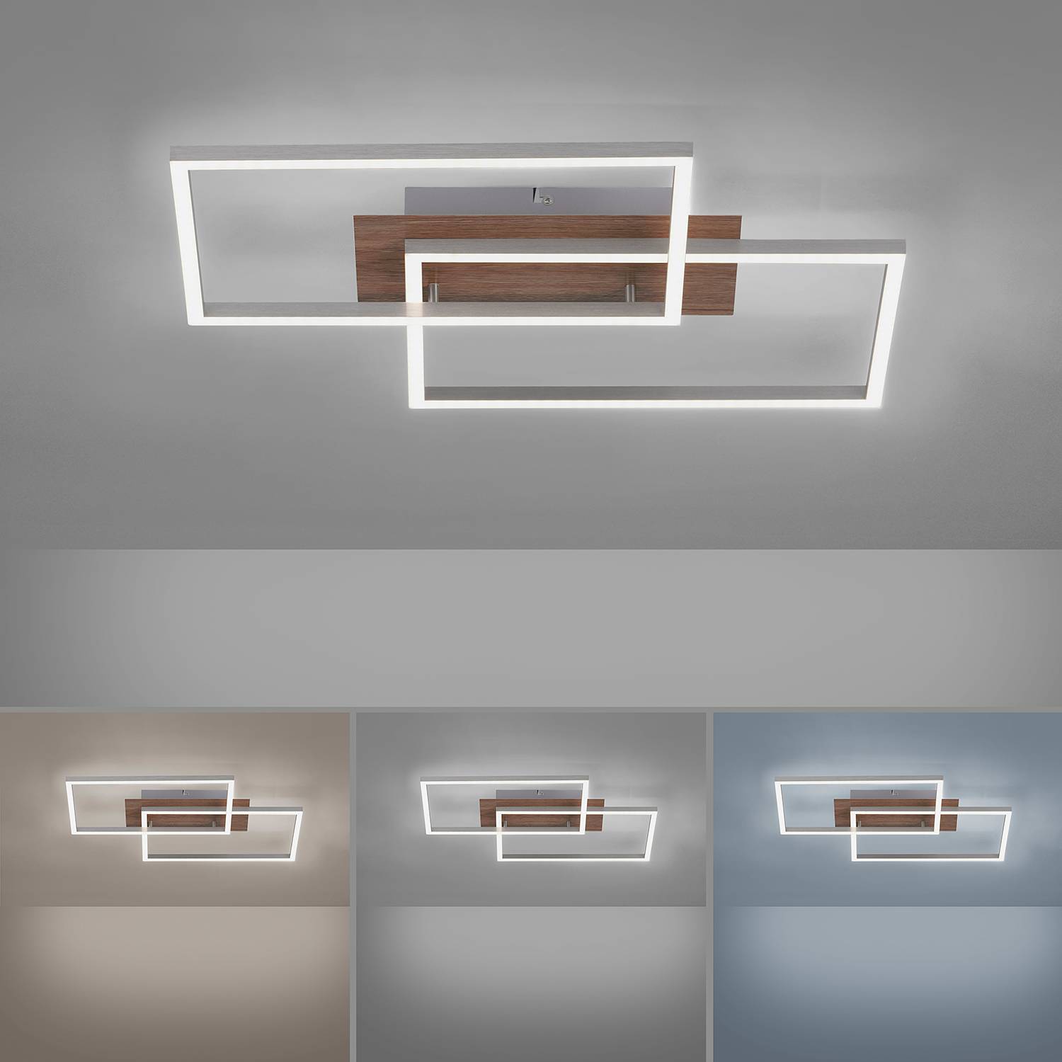 Iven III LED-Deckenleuchte Kunststoff Stahl 2-flammig