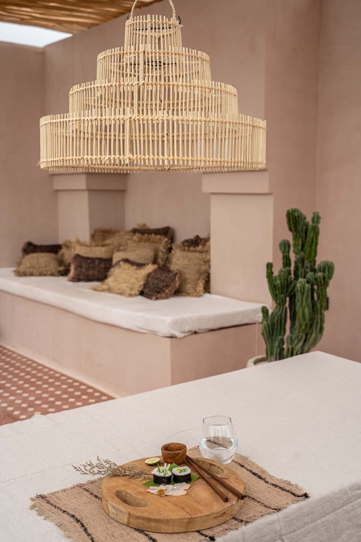 Lampada a sospensione M Rattan naturale