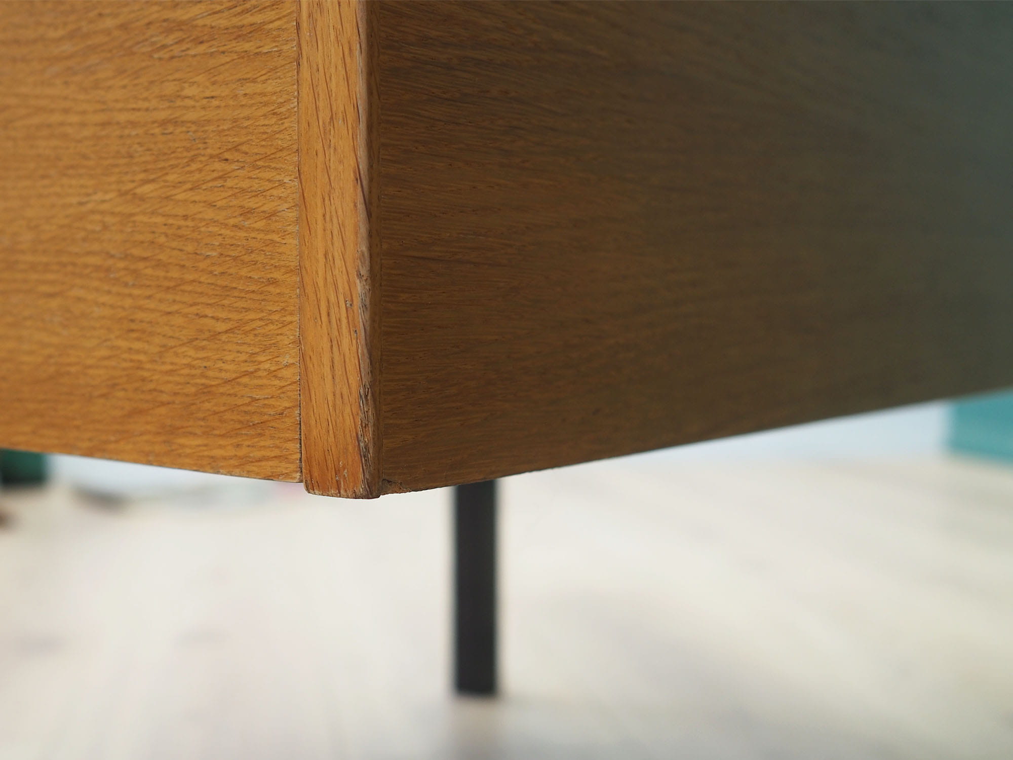 Vintage Desk Ash Wood Brown 1980s
