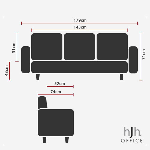 CURACAO Lounge Sofa Kunstleder Schwarz