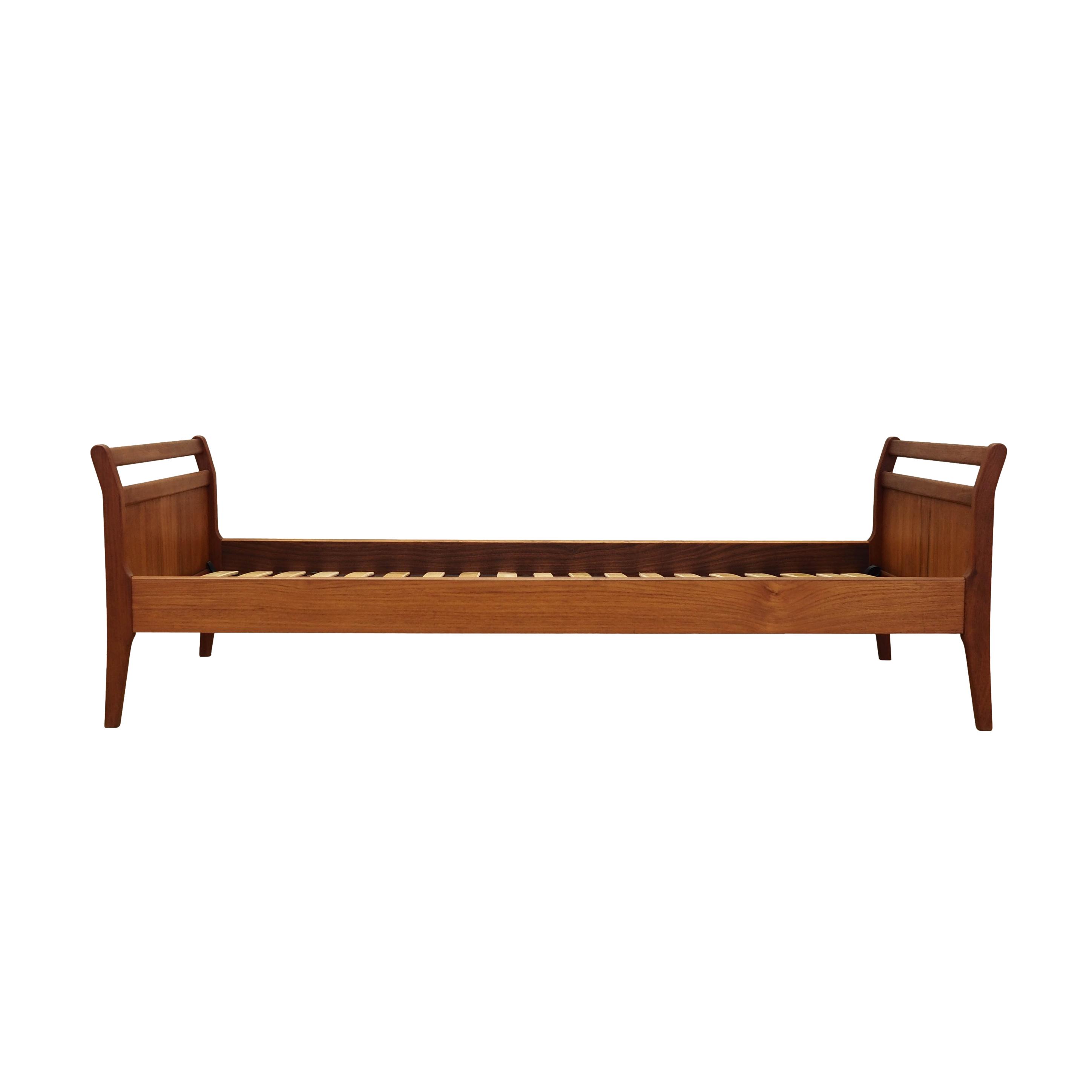 Bett Teakholz Braun 1970er Jahre