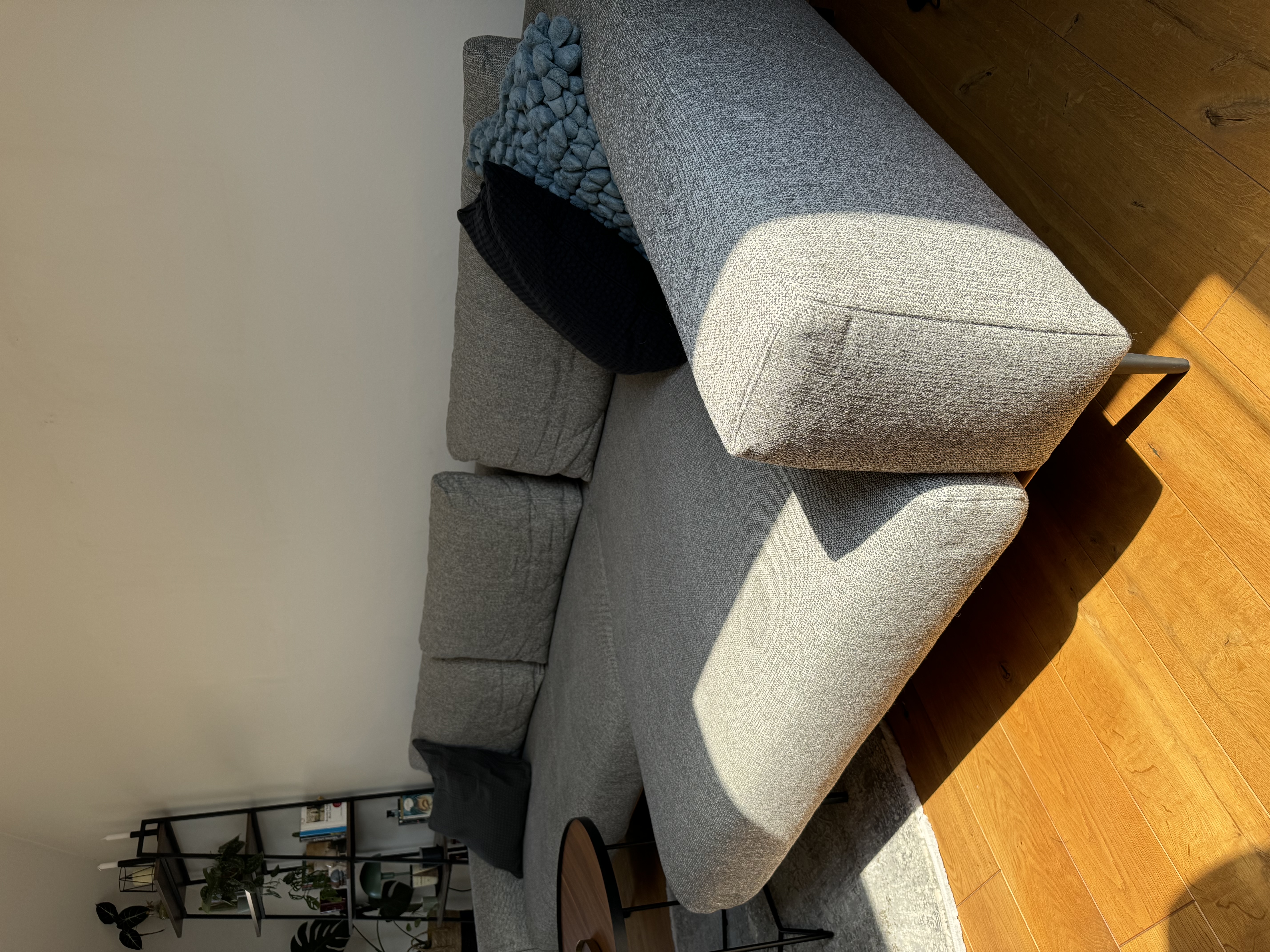Sofa Récamiere Rechts Textil Holz Grau