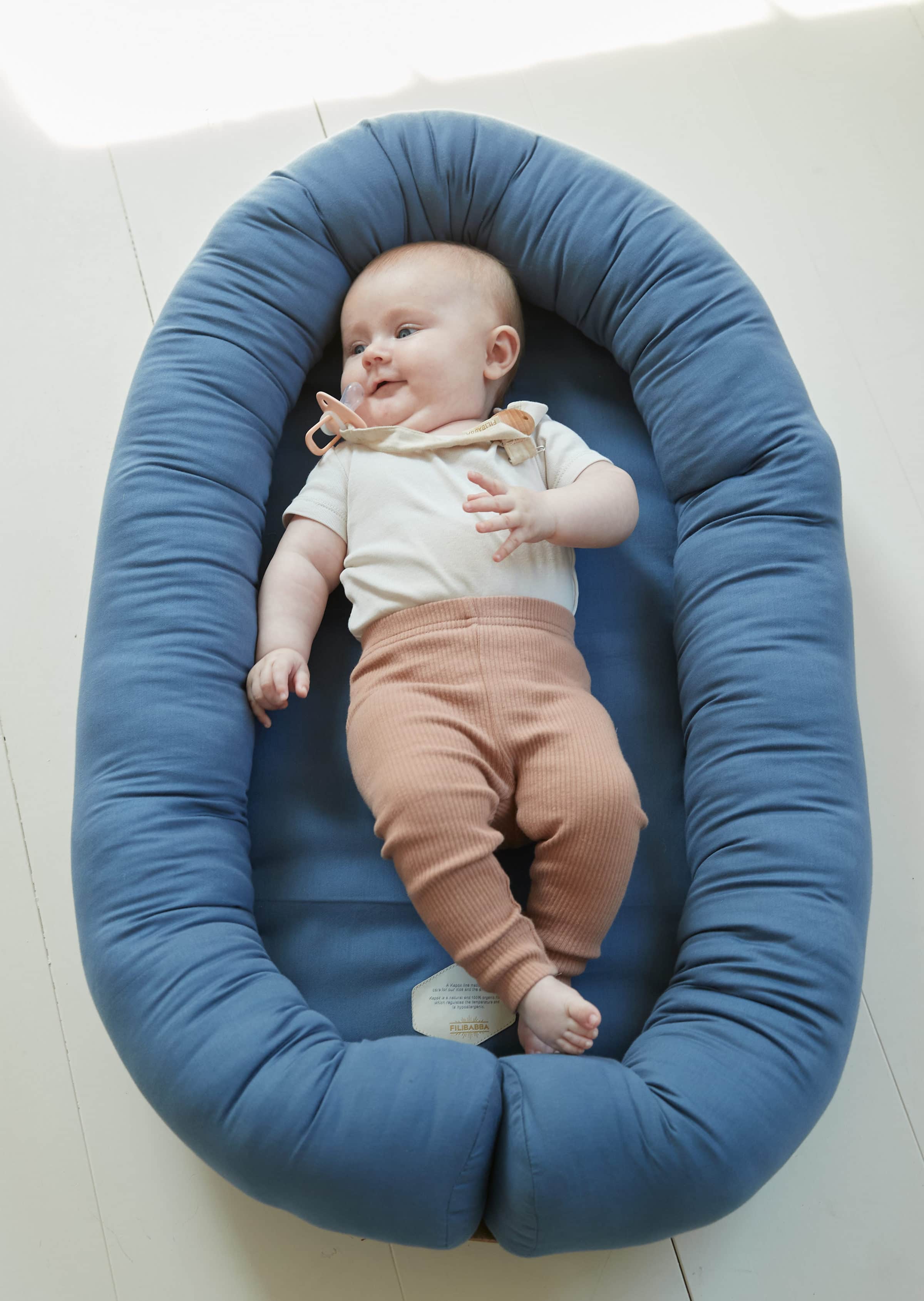 Babynest Bio-Baumwolle Kapok Blau