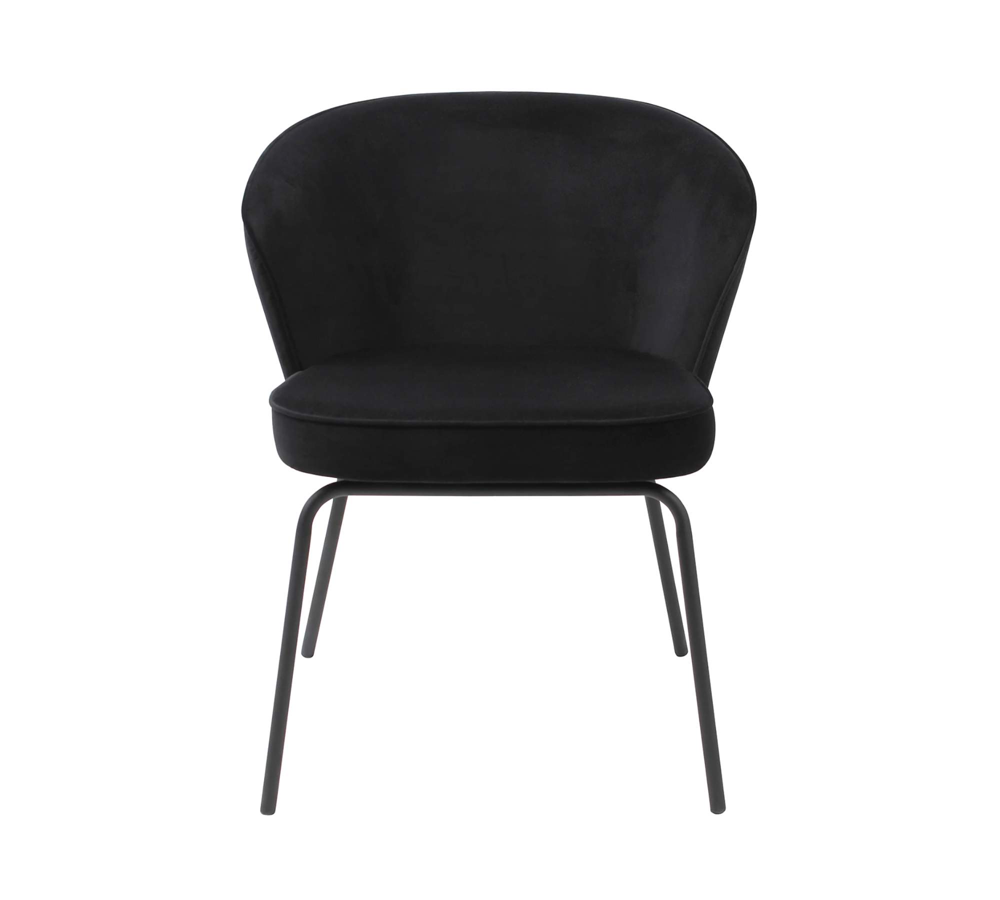 2x Polsterstuhl Metall Samt Schwarz