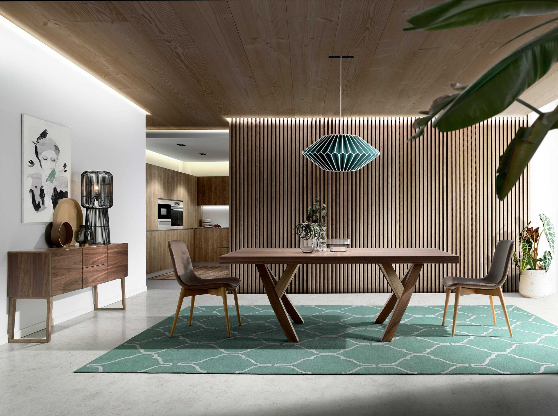 Sideboard Walnut veneer Brown