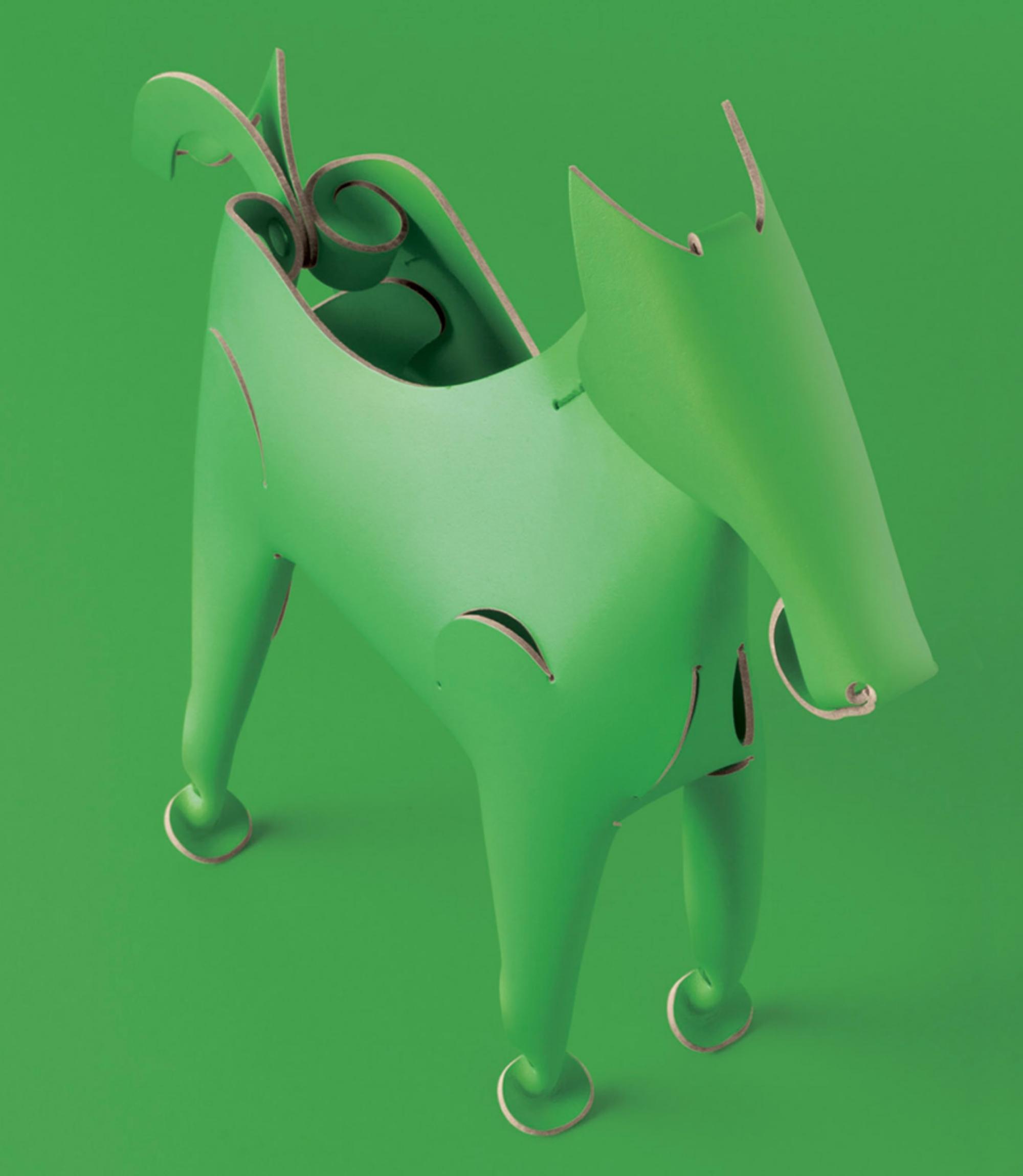 Pferd Schreibtischhelfer aus 100% Recyceltem Leder Grün