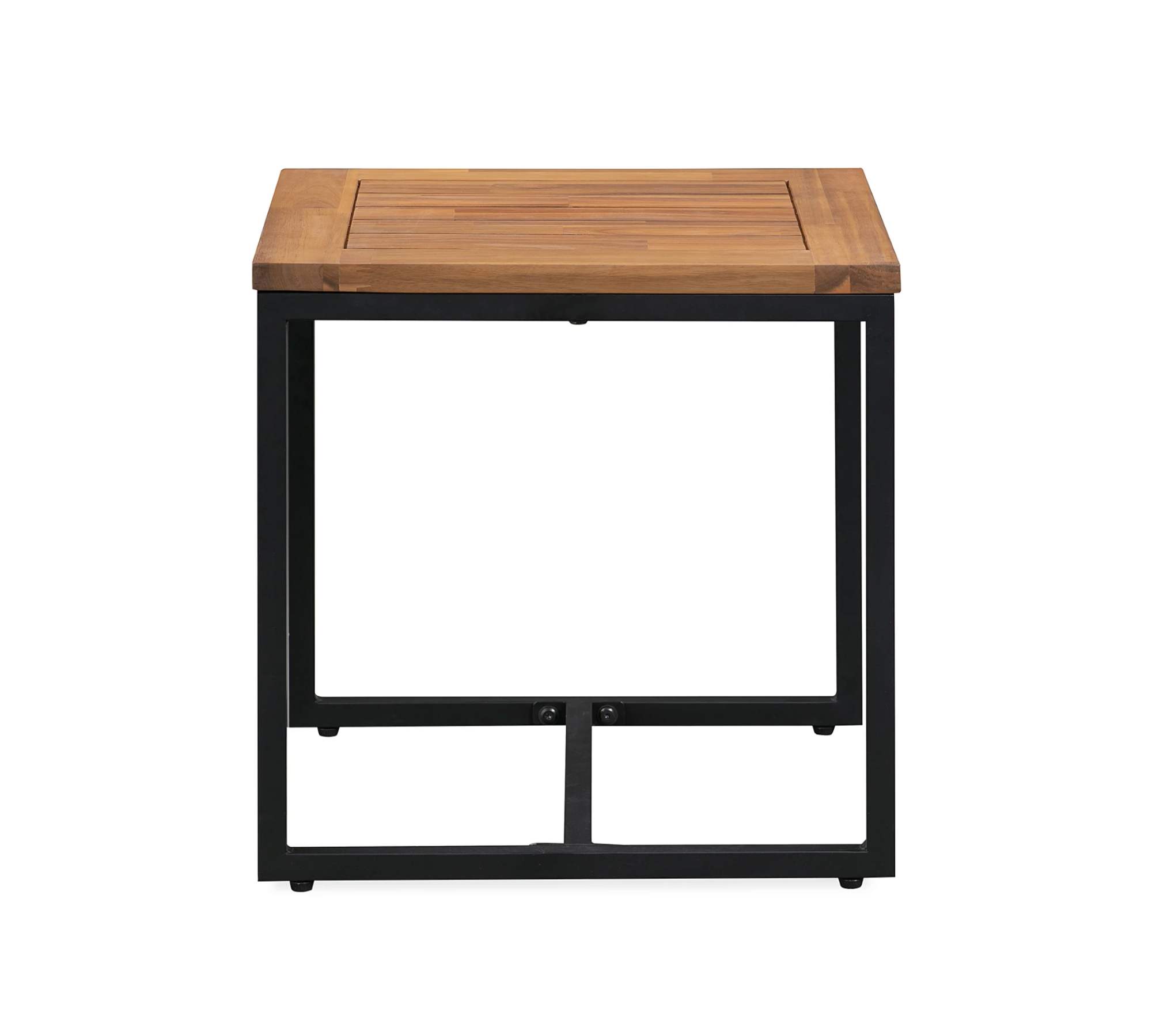 Hocker Akazienholz Stahl Schwarz Braun