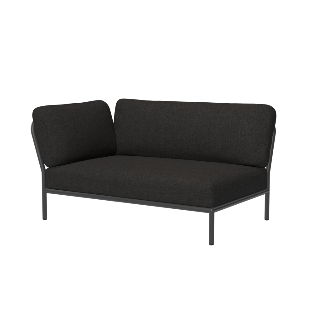 LEVEL Ecksofa Links Sooty Grau mit dunkelgrauem Rahmen