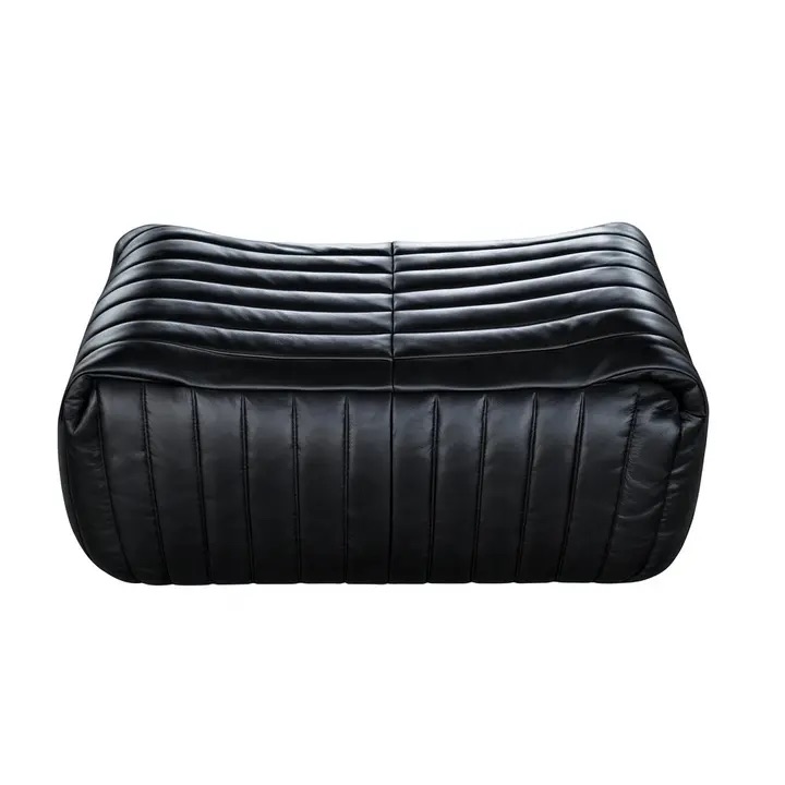 Sandra Lounge Set 2-tlg. Madras-Leder Schwarz