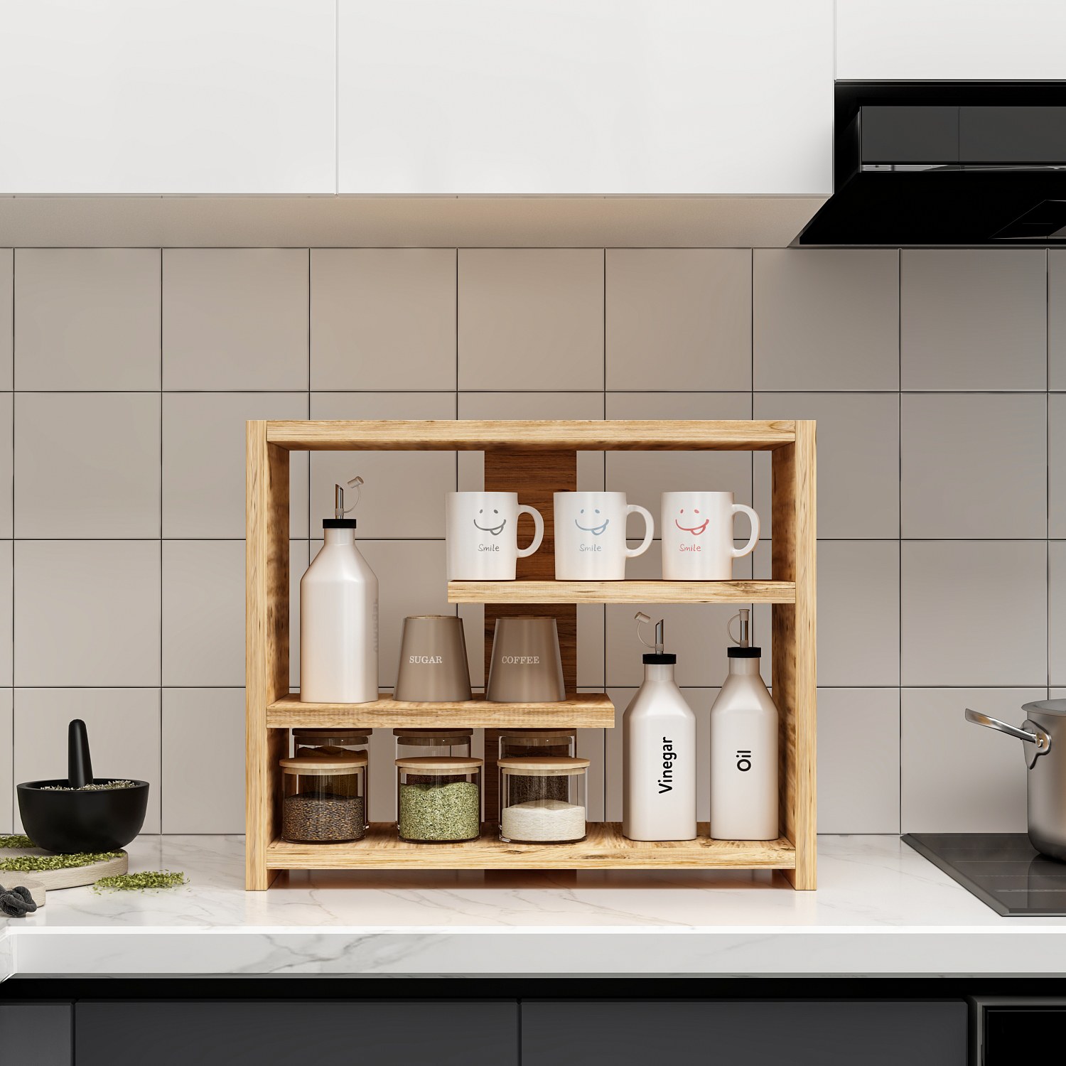 Gupse Wandregal Holzfurnier