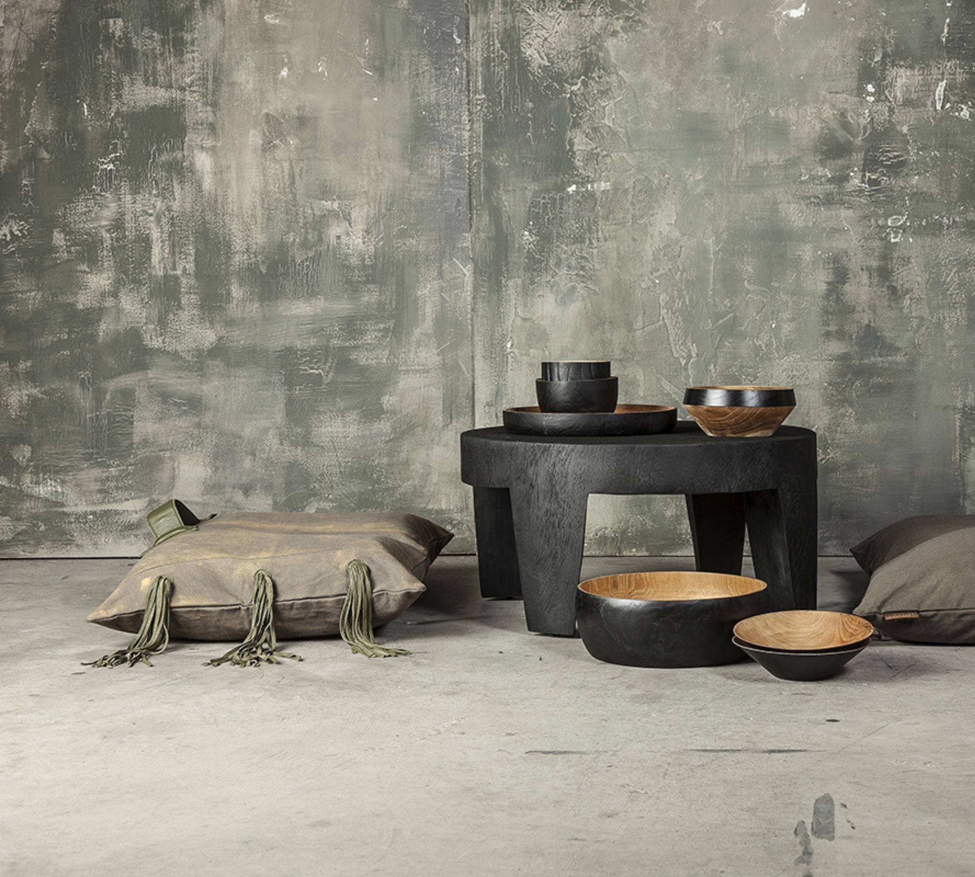 Klärfall -Sitzkissen Leder Graubraun 80 x 80cm