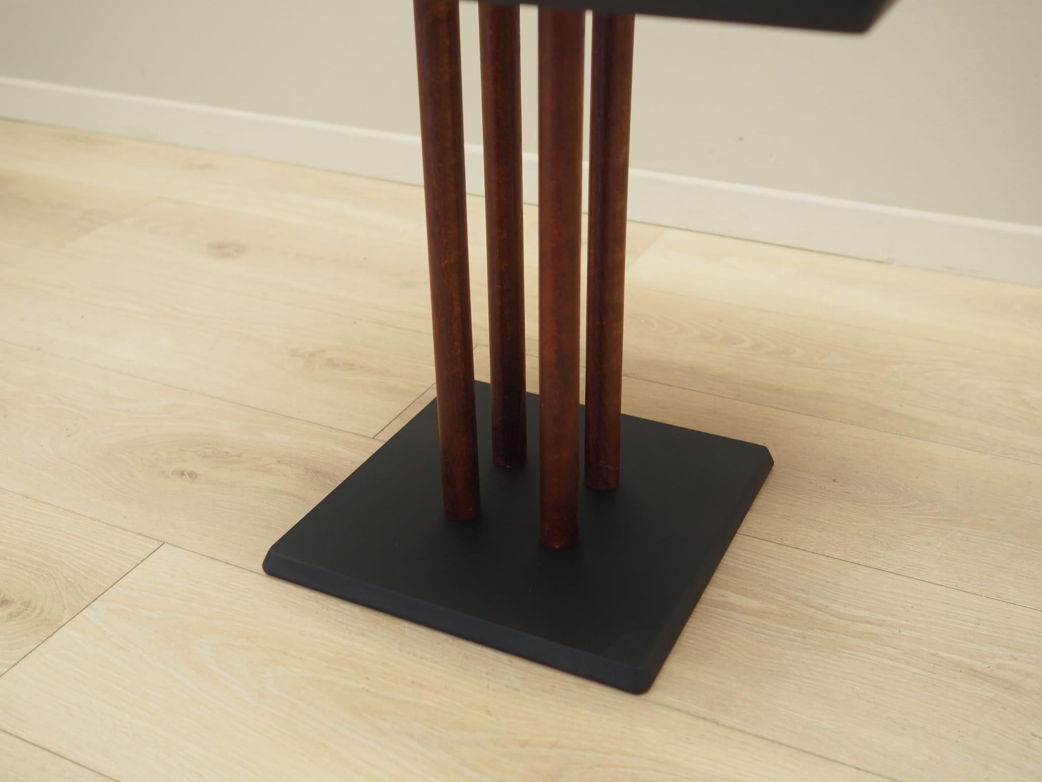 Vintage coffee table wood brown black 1980s